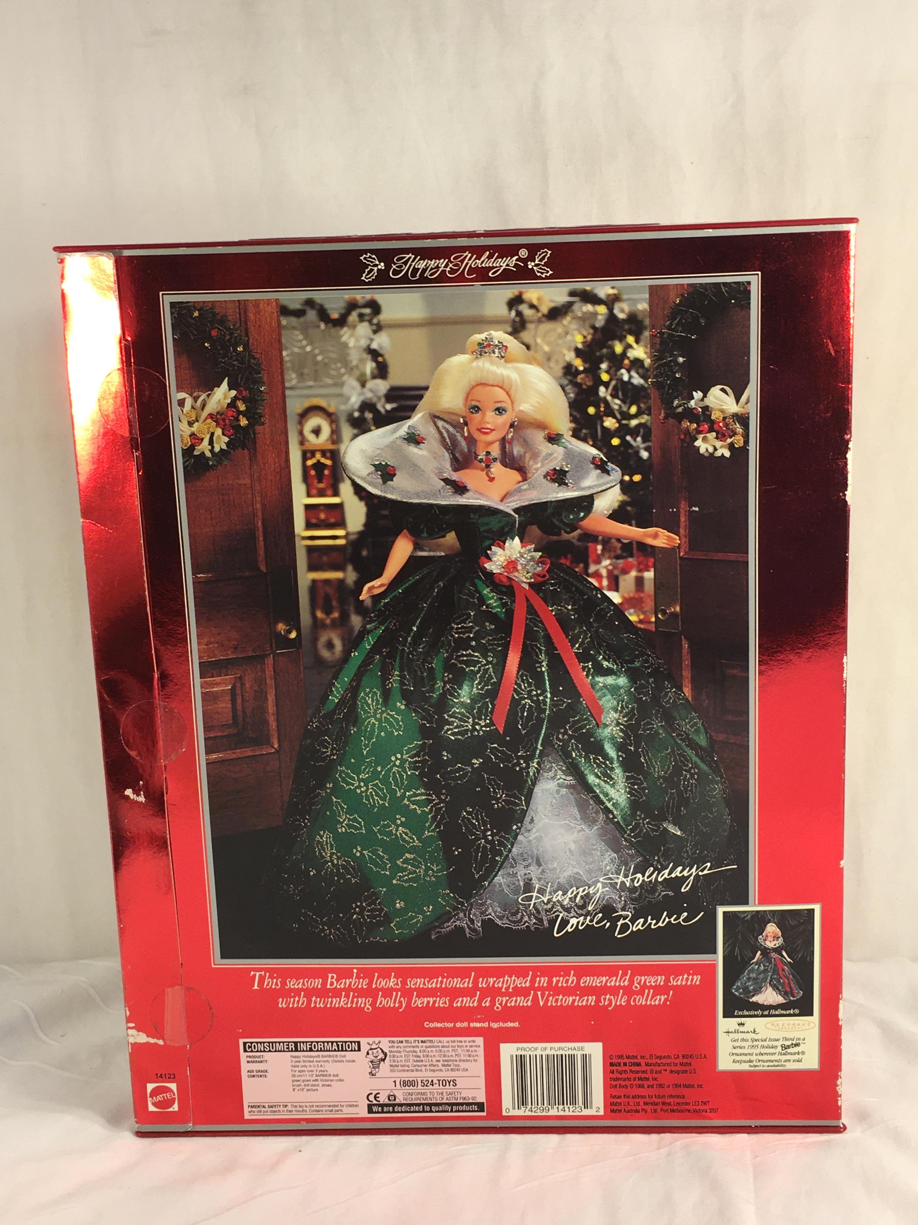 Collector NIP 1995 Mattel Holiday Celebration Barbie Doll  11-12" Tall Doll - See Pictures