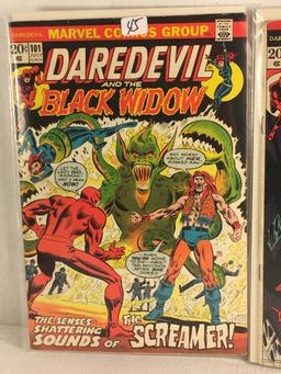 Lot of 2 Collector Vintage Marvel Comics Daredevil &The Black widow  Comic Books No.101.102.