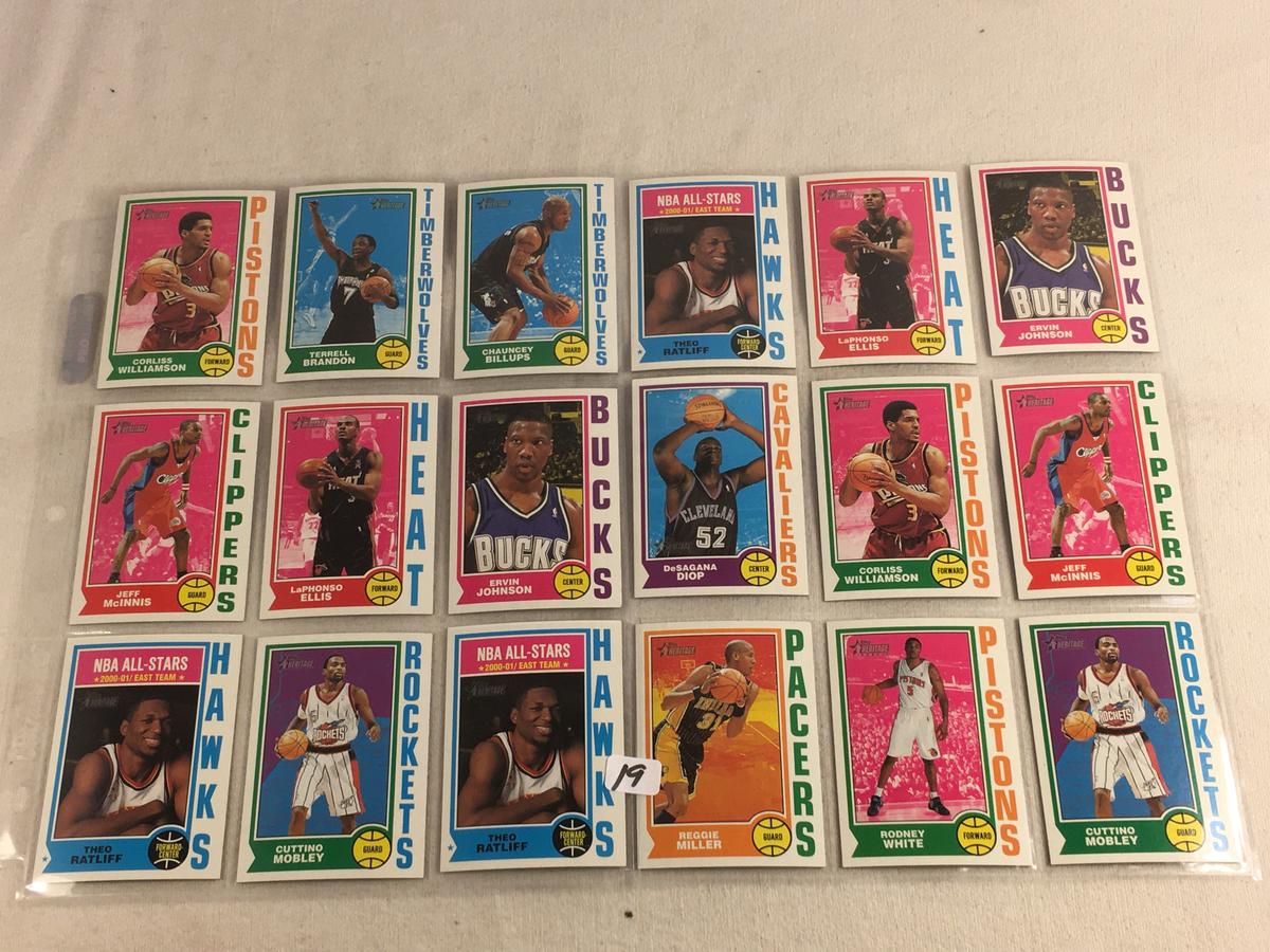 Lot of 18 Pcs Collector Vintage Assorted Basketball Sport Players Trading Cards - See Pictures