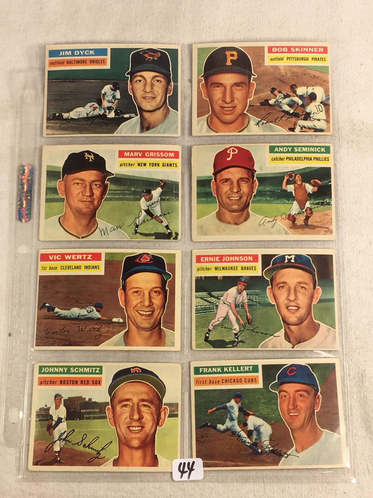 Lot of 8 Pcs Collector Vintage Assorted Baseball Sport Players Trading Cards - See Pictures