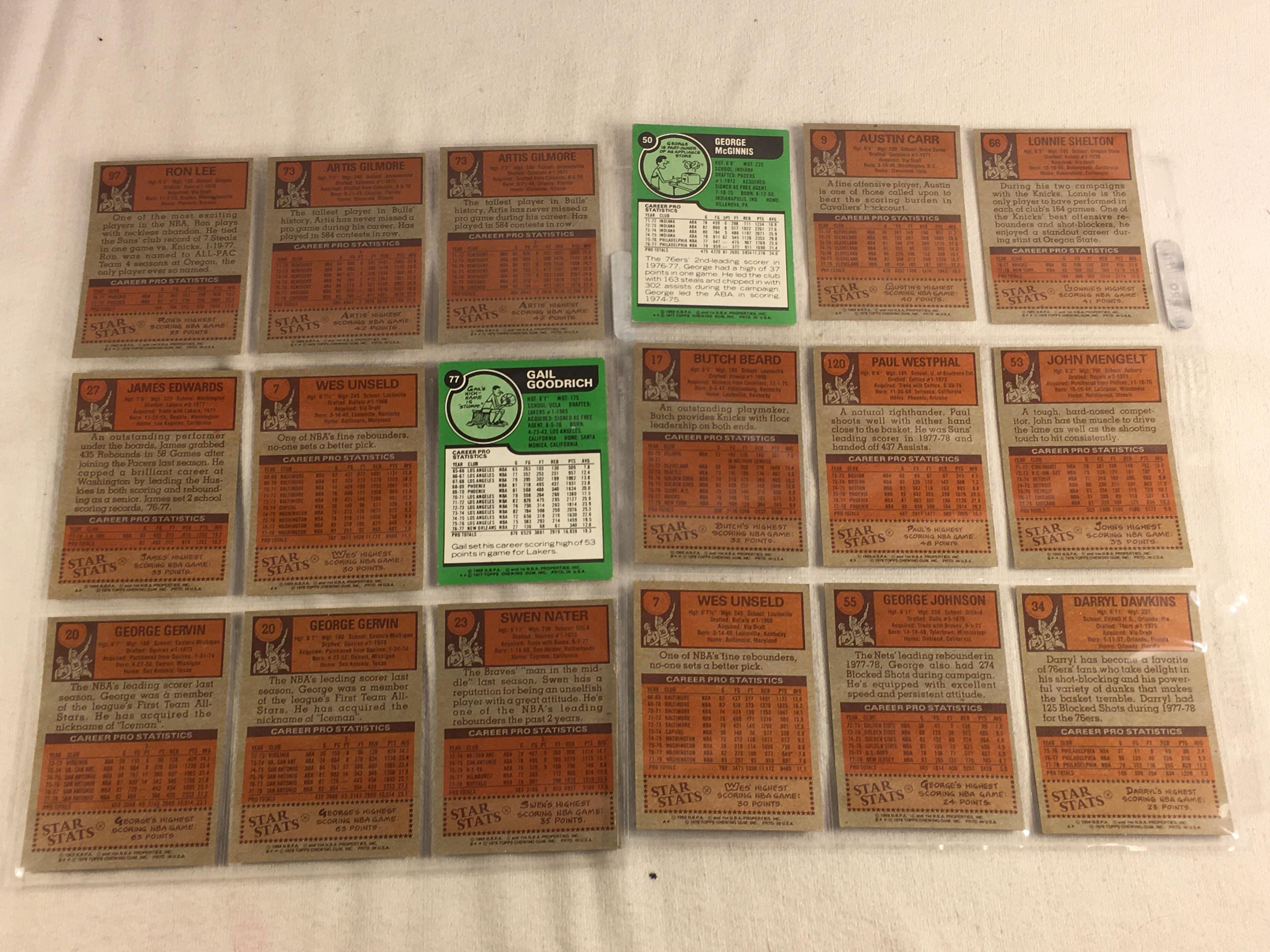 Lot of 18 Pcs Collector Vintage Assorted Basketball Sport Players Trading Cards - See Pictures