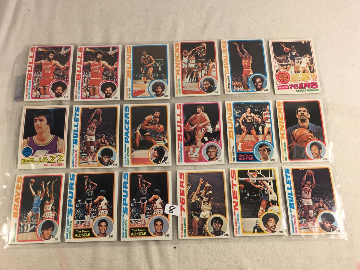 Lot of 18 Pcs Collector Vintage Assorted Basketball Sport Players Trading Cards - See Pictures