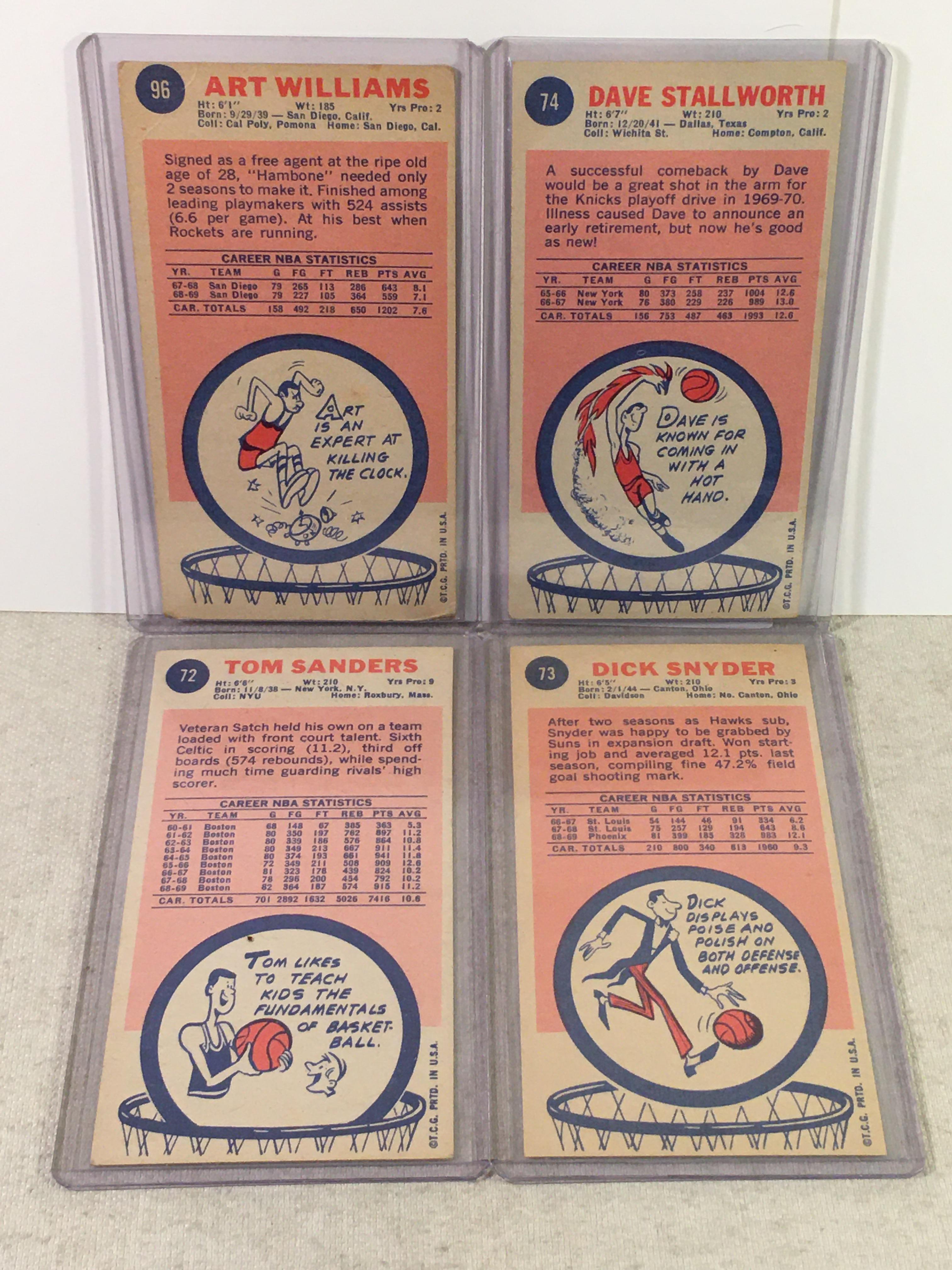 Lot of 4 Pcs Vintage Basketball Sport Trading Assorted Cards And Players - See Pictures