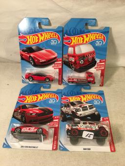 Lot Of 4 Pcs Collector  NIP Hotwheels Assorted Designs 1:64 Scale Die Cast Cars - See Pictures