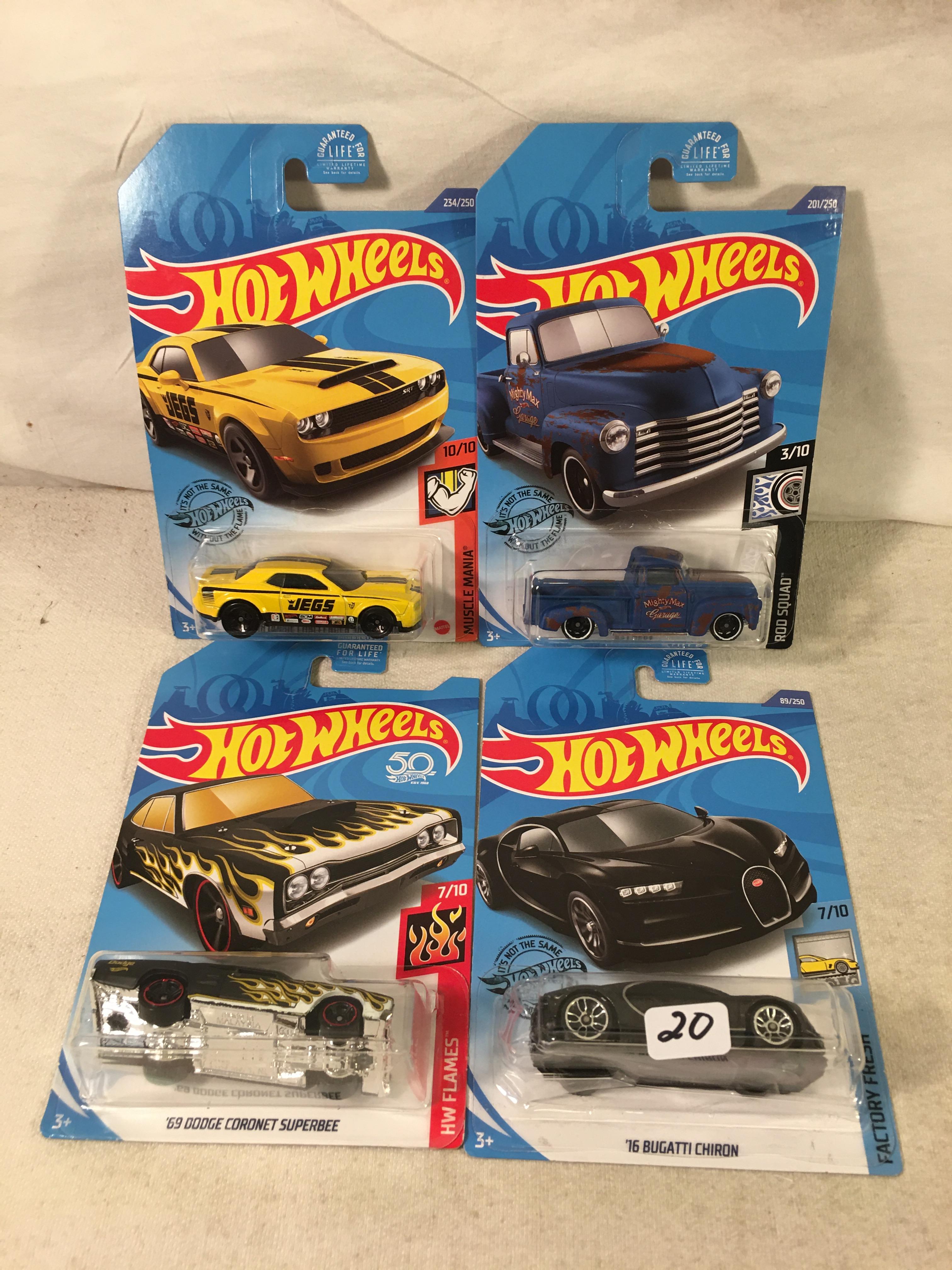 Lot Of 4 Pcs Collector  NIP Hotwheels Assorted Designs 1:64 Scale Die Cast Cars - See Pictures