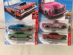 Lot Of 4 Pcs Collector  NIP Hotwheels Assorted Designs 1:64 Scale Die Cast Cars - See Pictures