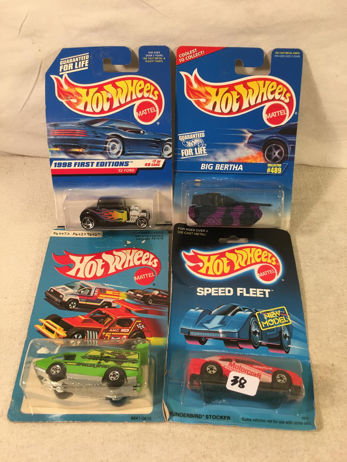 Lot Of 4 Pcs Collector  NIP Hotwheels Assorted Designs 1:64 Scale Die Cast Cars - See Pictures