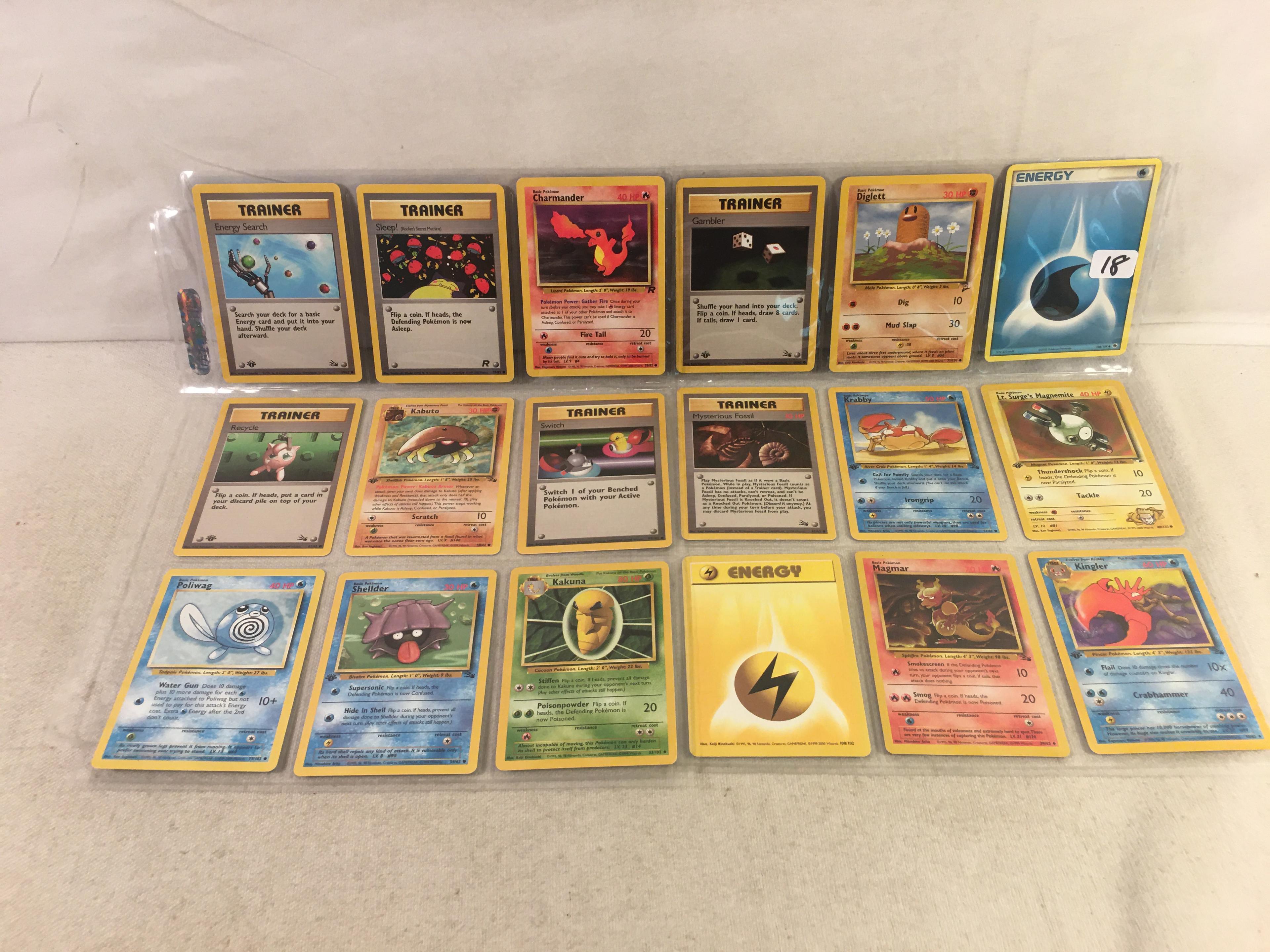 Lot of 18 Pcs Collector Assorted Pokemon Trading Game Cards - See Pictures