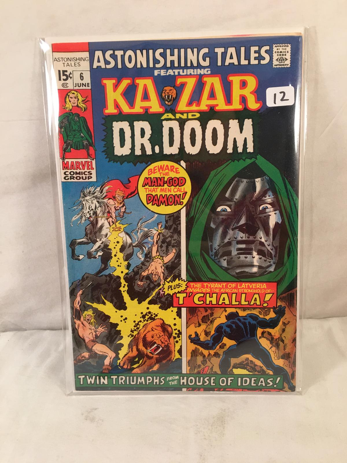 Collector Vintage Marvel Comics Astonishing Tales Featuring Kazar And Dr. Doom Comic No. 6