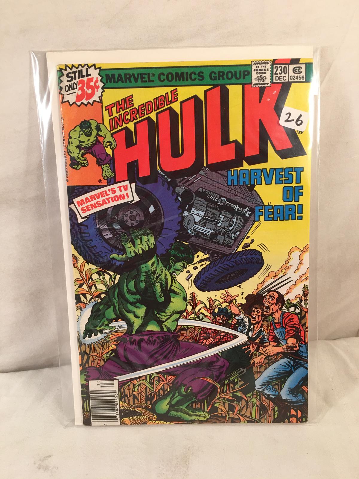 Collector Vintage Marvel Comics The Incredible Hulk Harvest Of Fear Comic Book No. 230