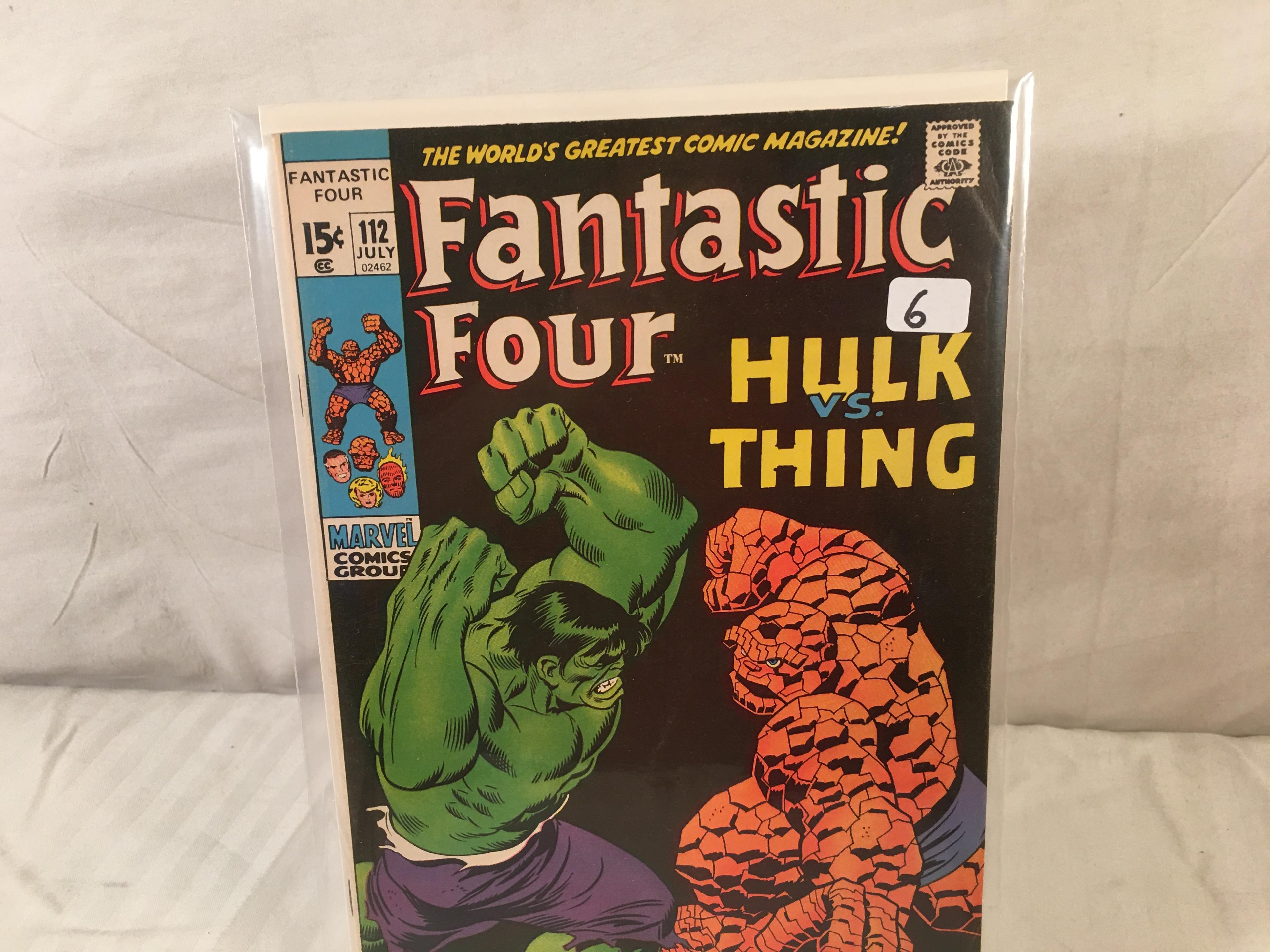 Collector Vintage Marvel Comics The Fantastic Four Hulk Vs Thing Comic Book No. 112