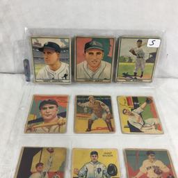 Lot of 9 Pcs Collector Vintage Sport Baseball Sport Trading Assorted Cards and Players