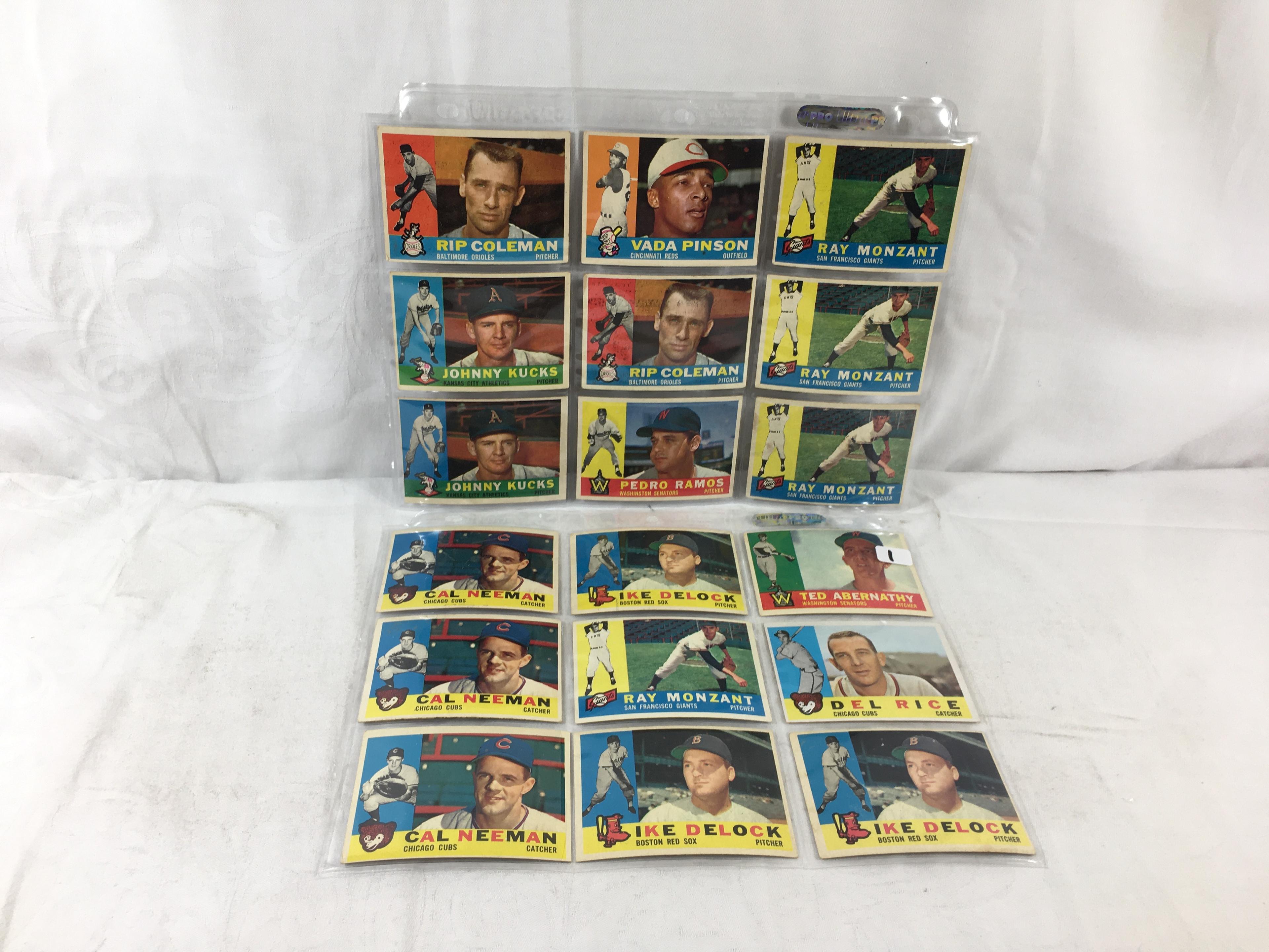 Lot of 18 Pcs Collector Vintage Baseball Sport Trading Assorted Cards and Players -See Pictures