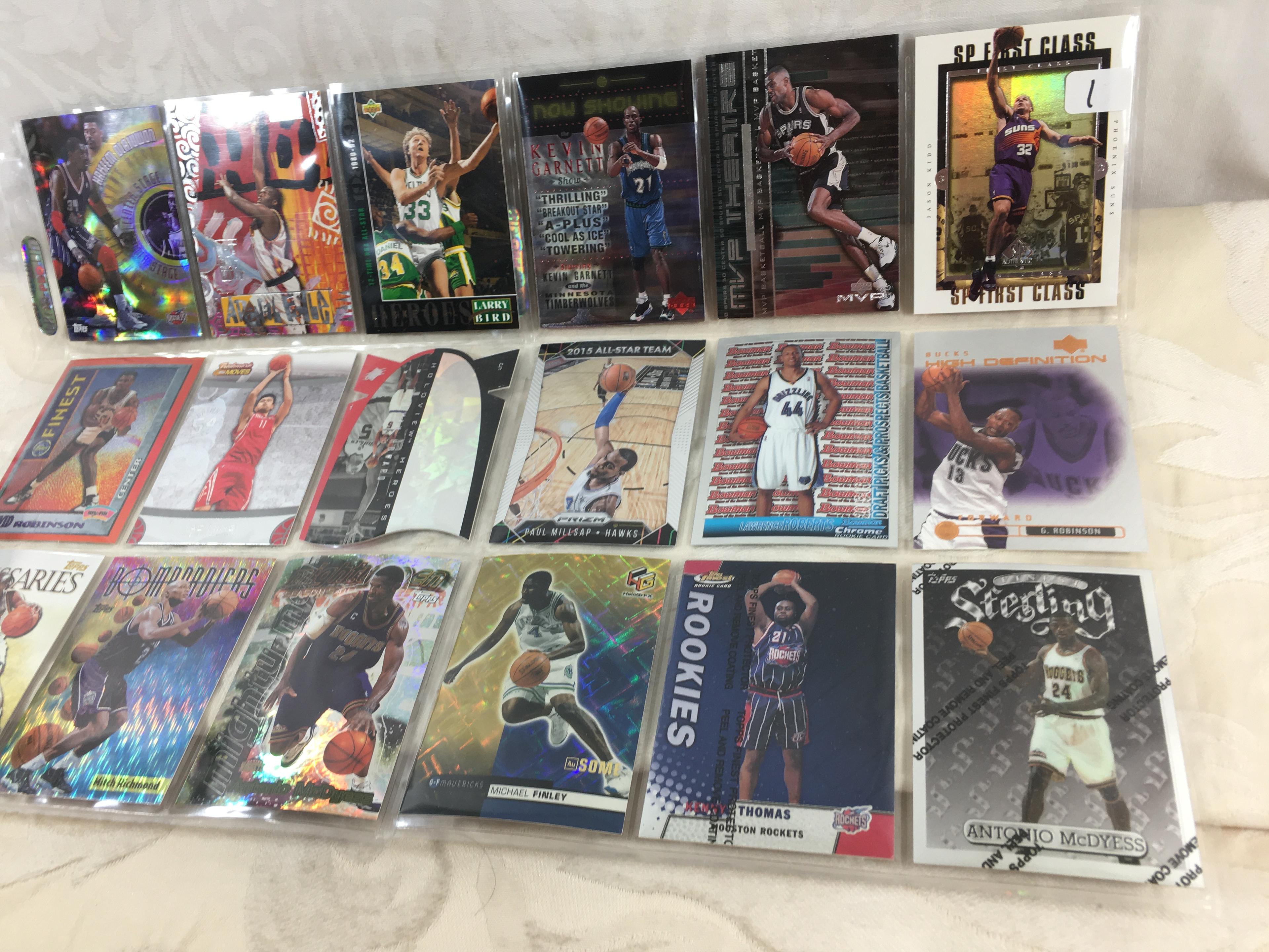 Lot of 18 Pcs Collector Modern NBA Basketball Sport Trading Assorted Cards and Players - See Photos