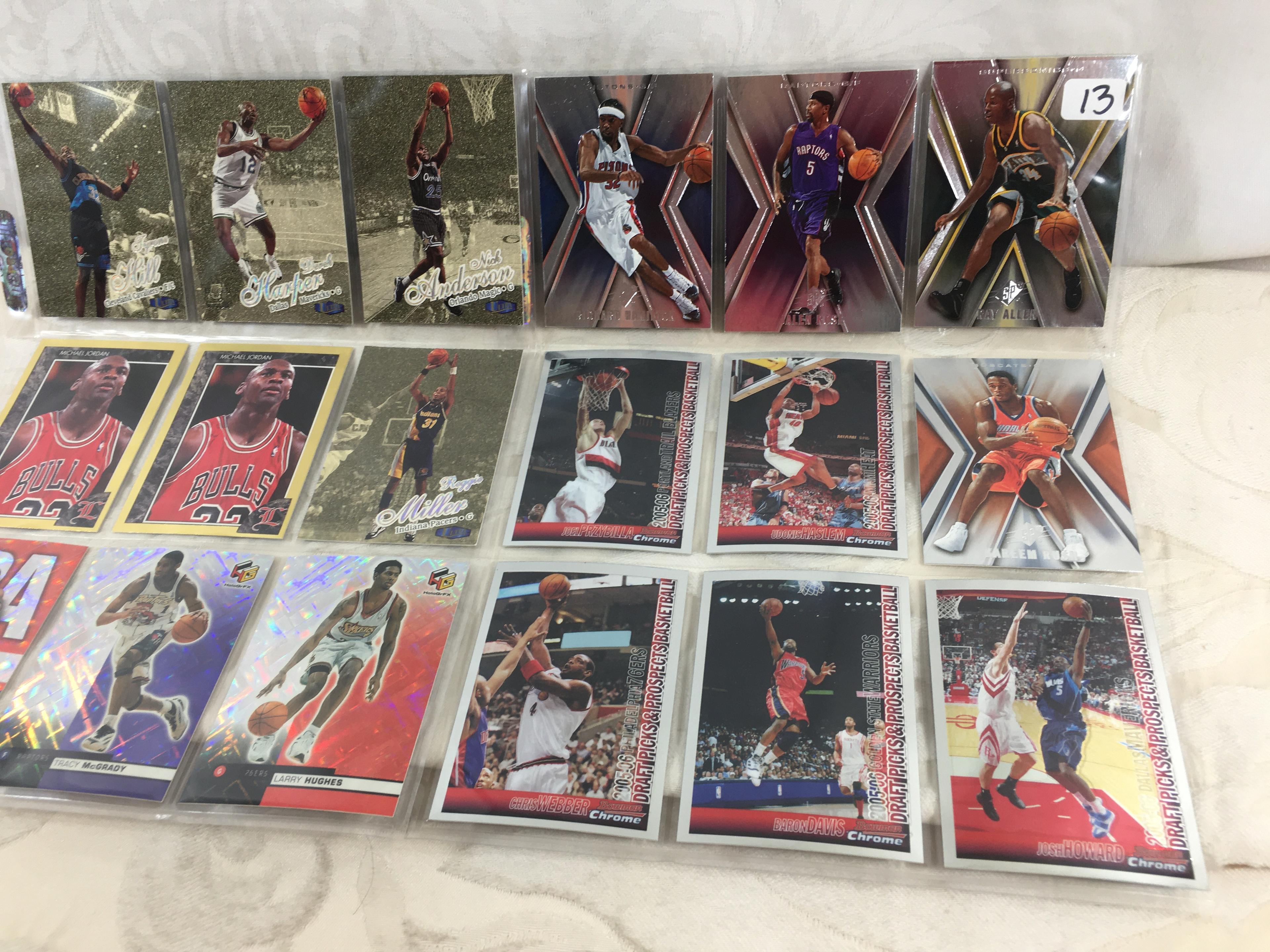 Lot of 18 Pcs Collector Modern NBA Basketball Sport Trading Assorted Cards and Players - See Photos