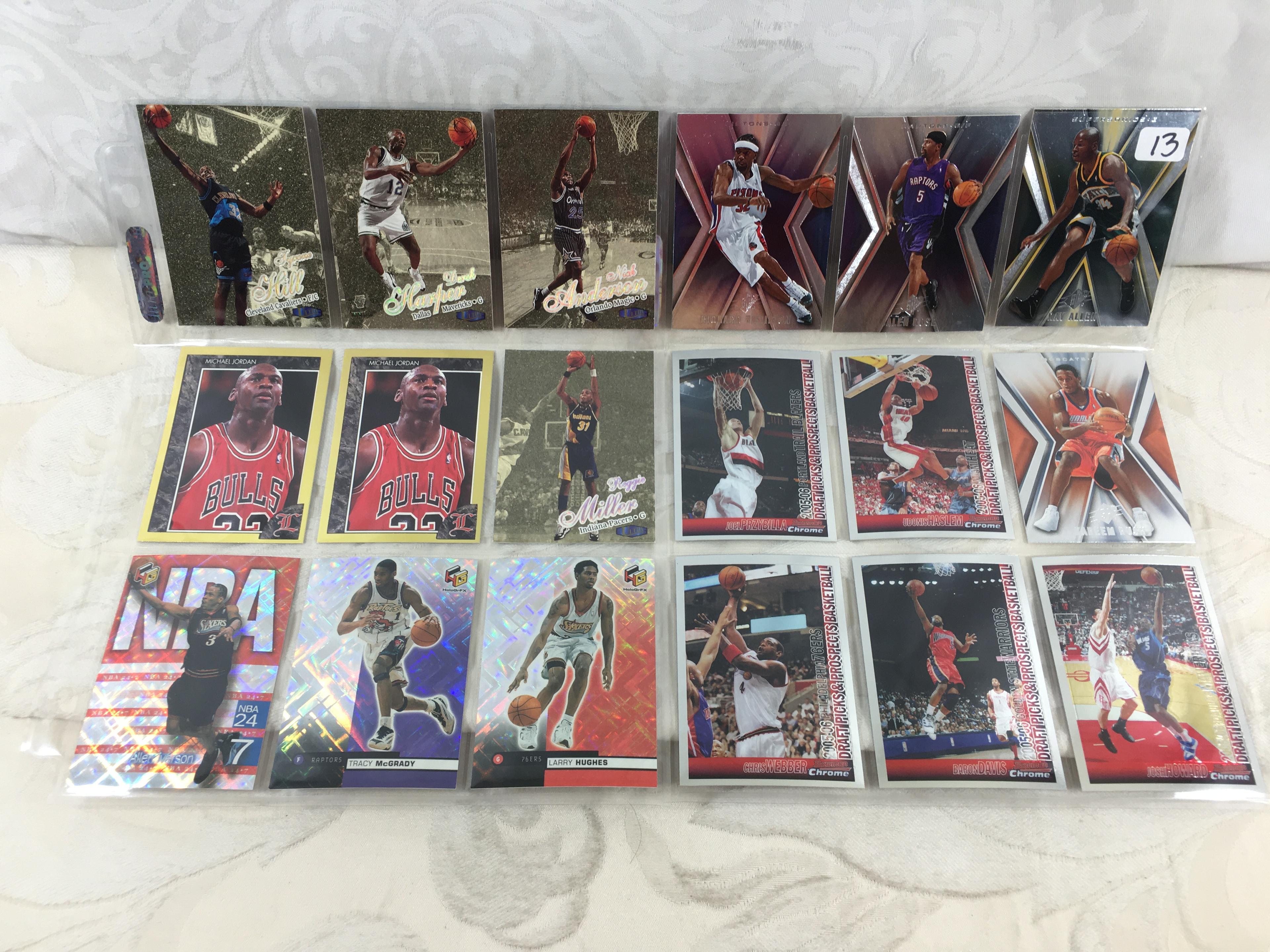 Lot of 18 Pcs Collector Modern NBA Basketball Sport Trading Assorted Cards and Players - See Photos