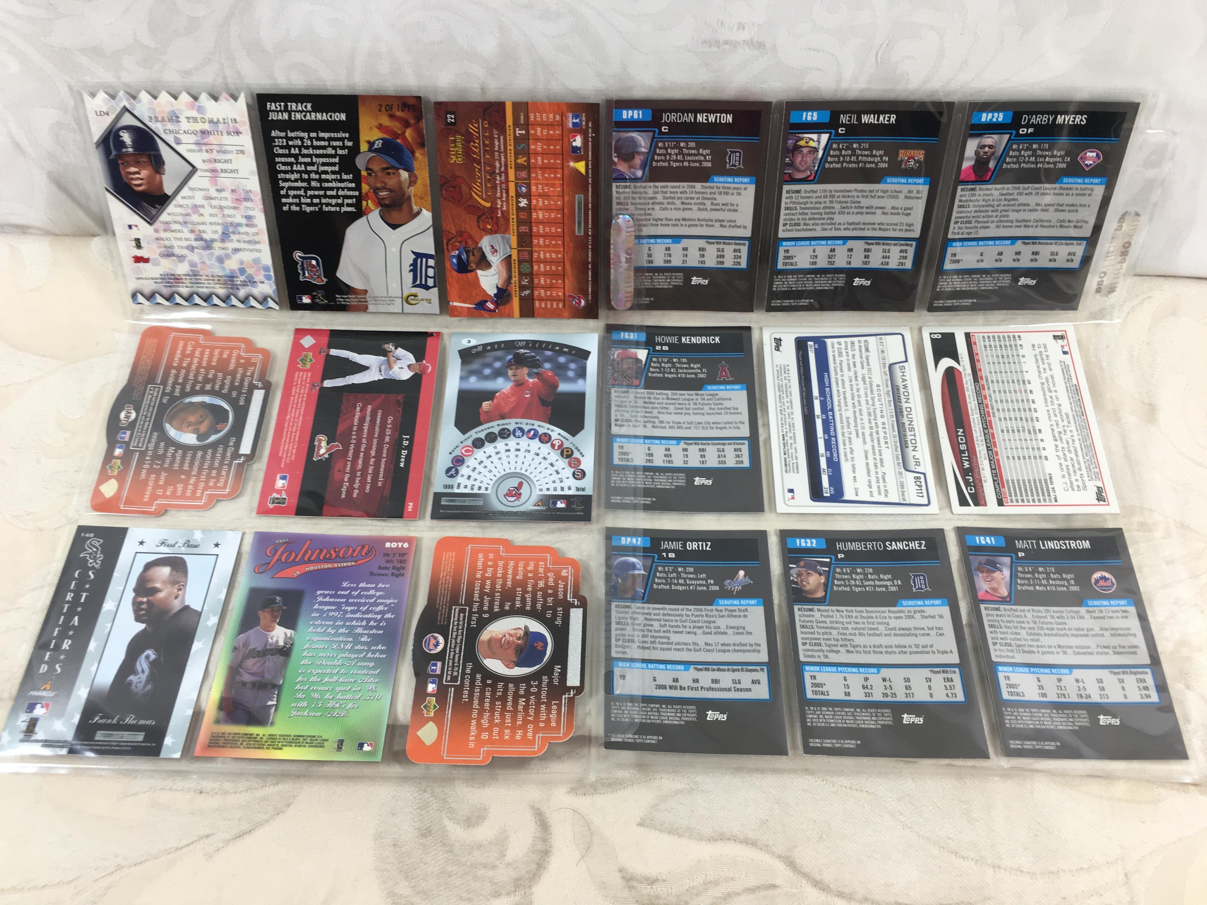 Lot of 18 Pcs Collector Modern Baseball Sport Trading Assorted Cards and Players - See Pictures