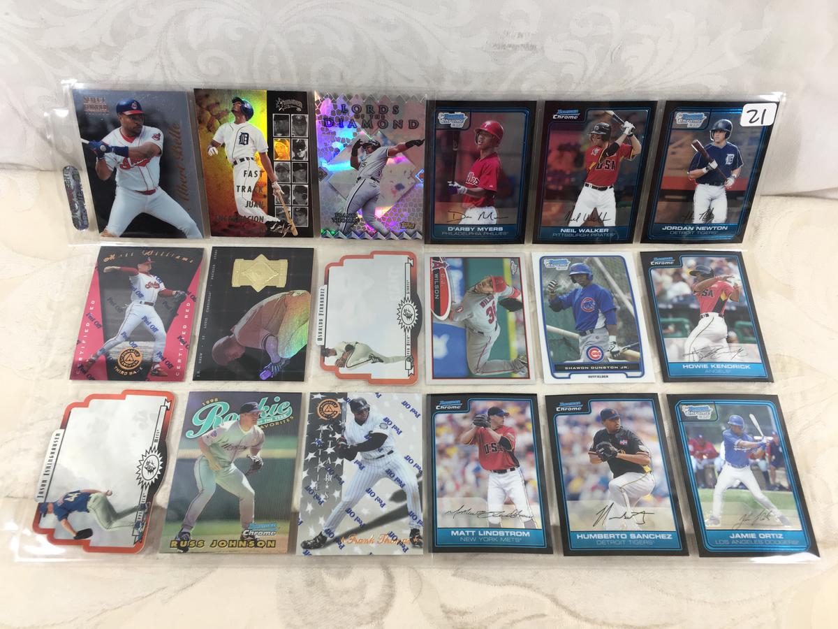 Lot of 18 Pcs Collector Modern Baseball Sport Trading Assorted Cards and Players - See Pictures