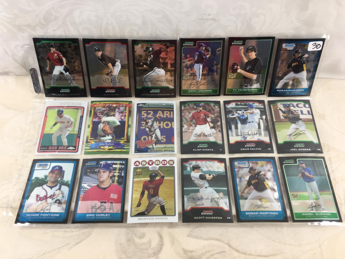 Lot of 18 Pcs Collector Modern Baseball Sport Trading Assorted Cards and Players - See Pictures