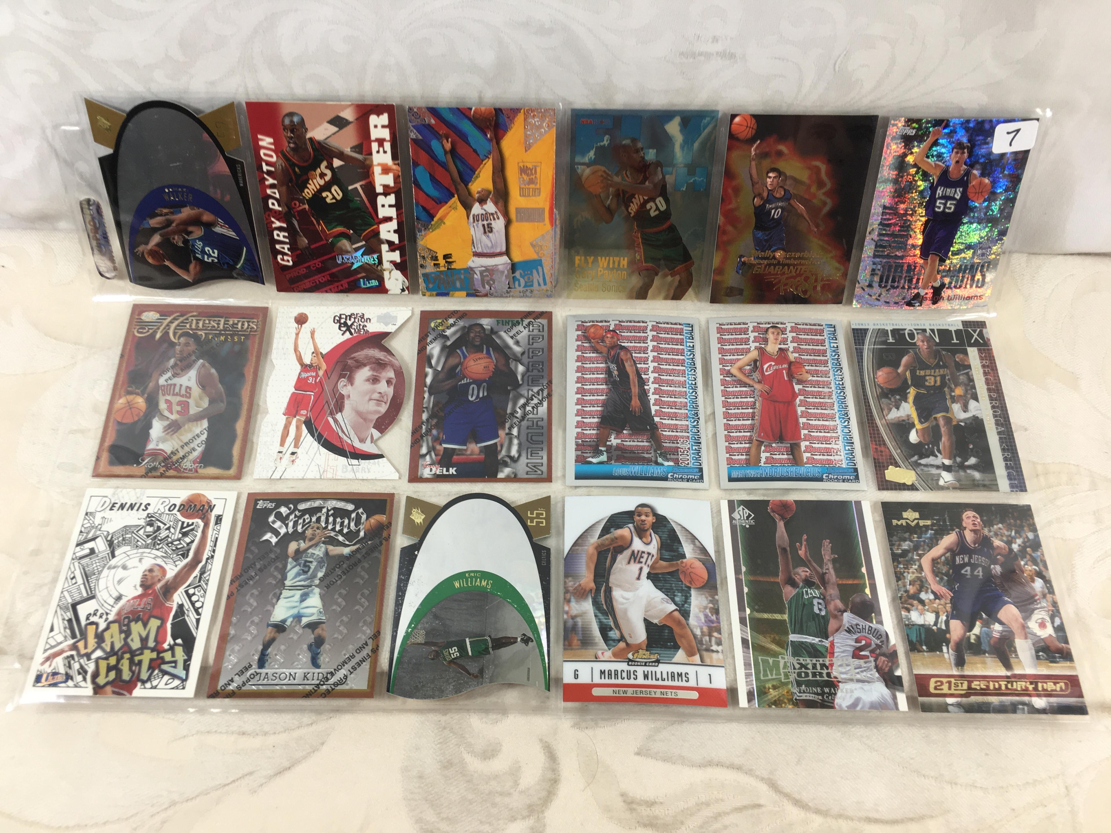 Lot of 18 Pcs Collector Modern NBA Basketball Sport Trading Assorted Cards and Players - See Photos