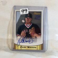 Collector 1998 Topps Bowman Sport Baseball Card Autographed by Pete Munro