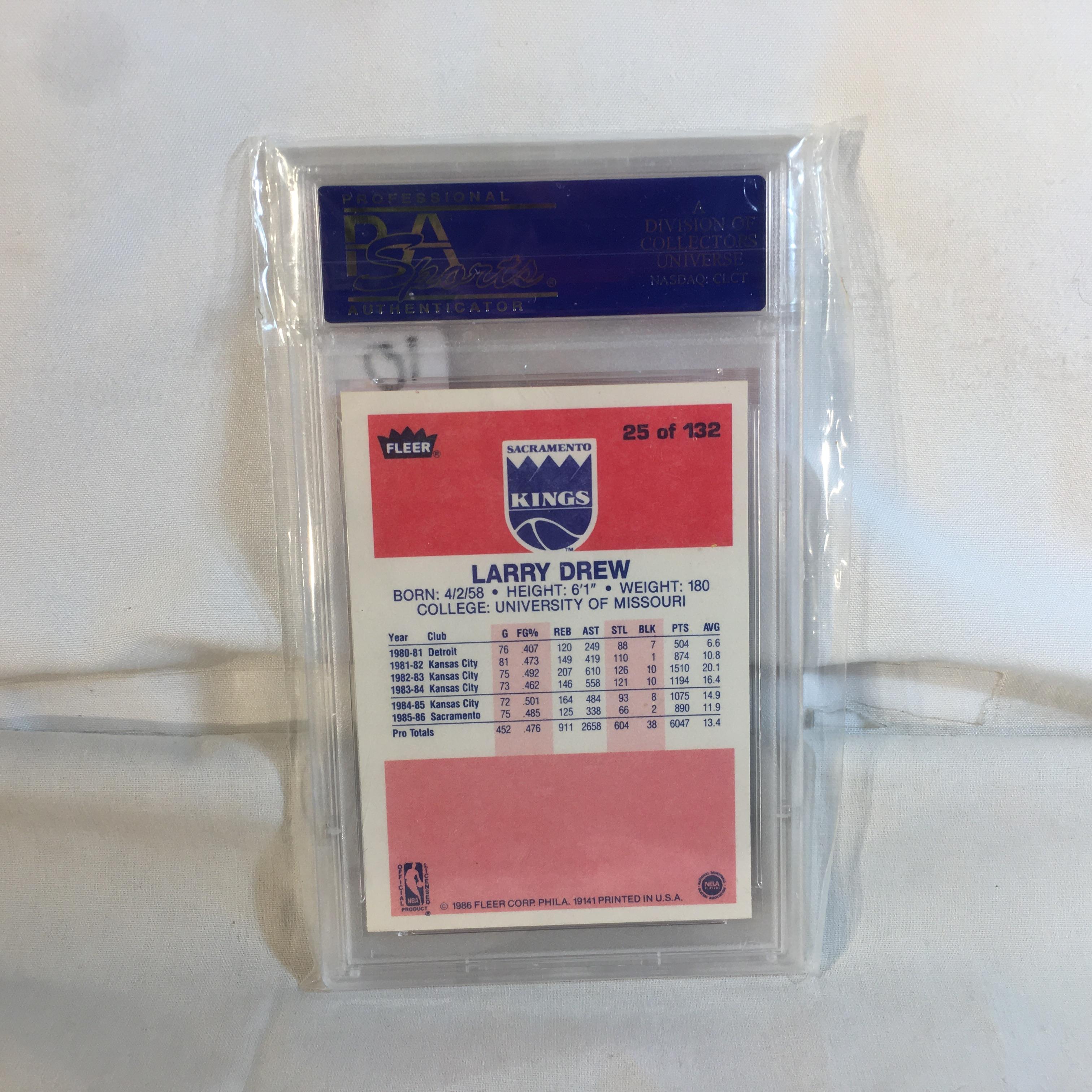 Collector Vintage PSA Graded 1986 Fleer #25 Larry Drew Mint 9 30795842 NBA Sports Card