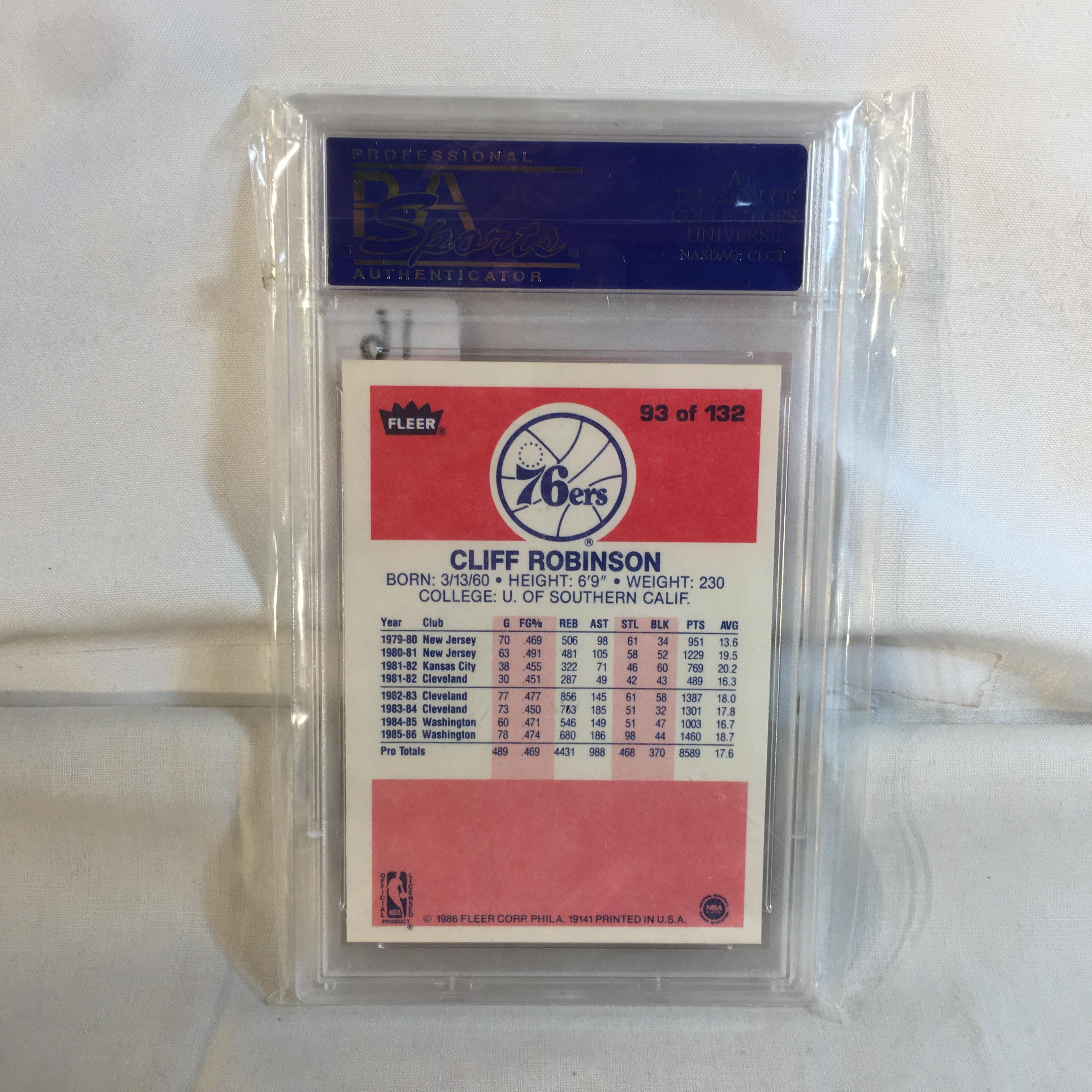 Collector Vintage PSA Graded 1986 Fleer #93 Cliff Robinson Mint 9 30795908 NBA Sports Card