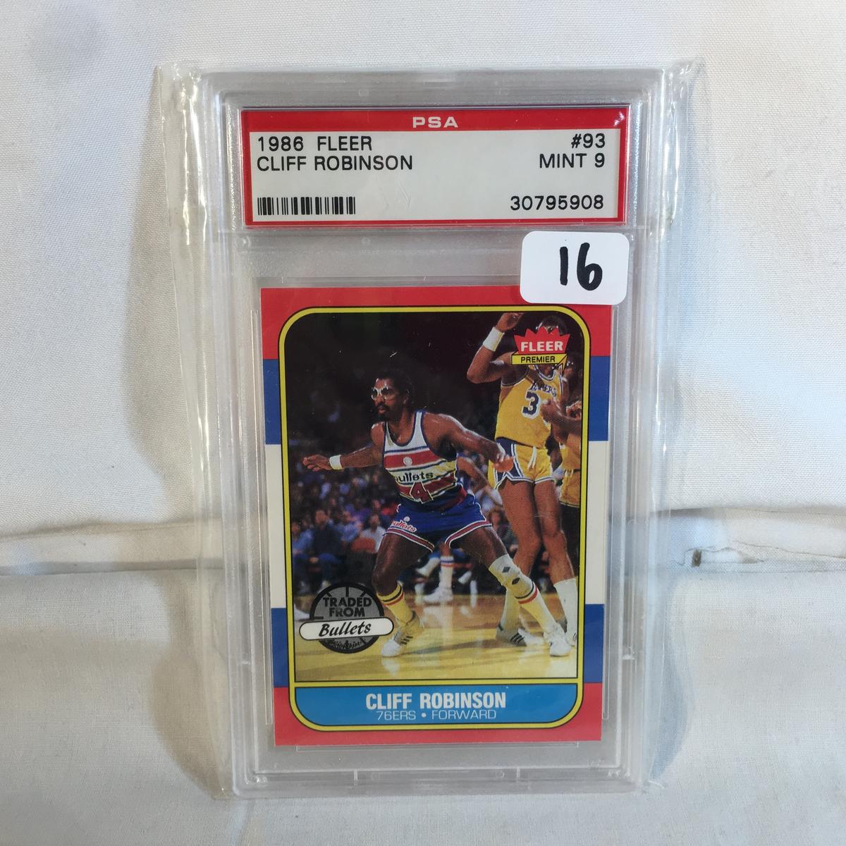 Collector Vintage PSA Graded 1986 Fleer #93 Cliff Robinson Mint 9 30795908 NBA Sports Card
