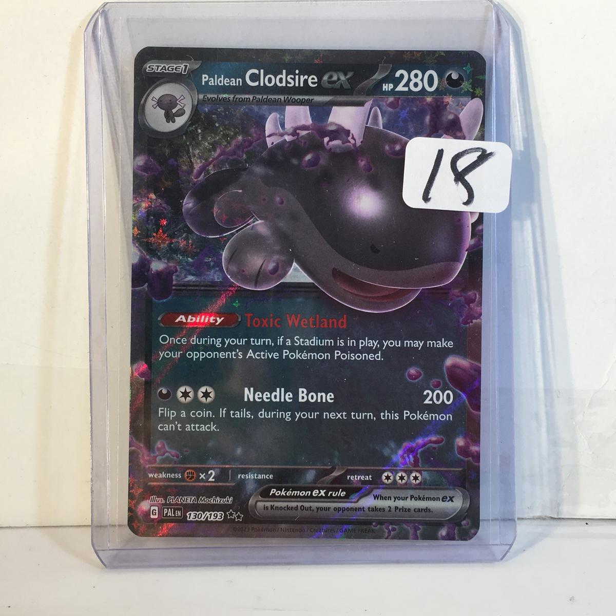 TCG  Pokemon/Nintendo/Creatures/Game Freak 2023Stage 1 Paldean Clodsire Ex HP280 Card 130/193