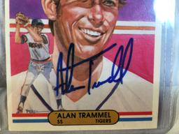 Lot of 2 Collector Vintage 1982 Donruss Diamond Kings Alan Trammel Baseball Trading Cards Signed