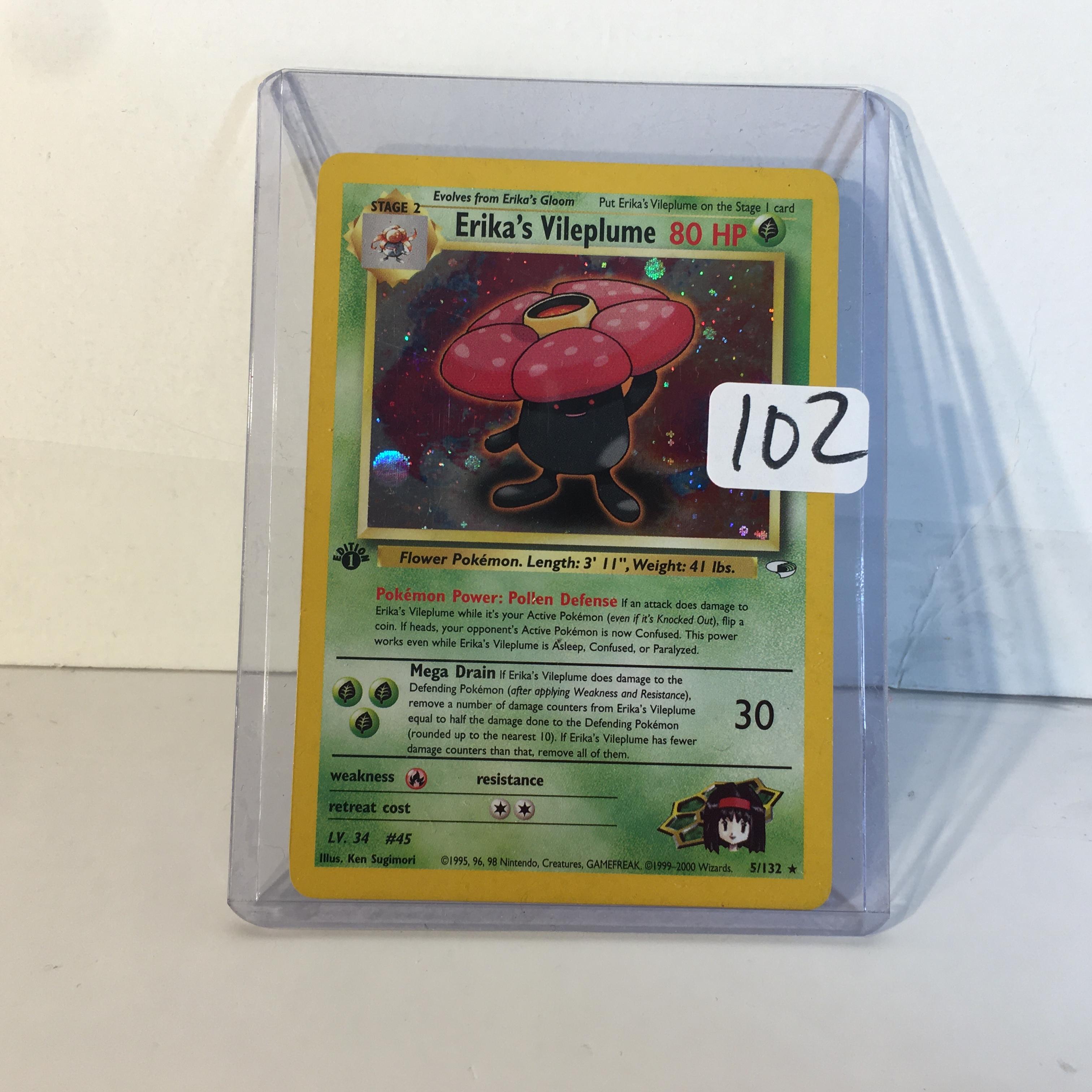 Modern 2000 Pokemon TCG Stage2 Erika's Vileplume HP80 Holo No.45 Card 5/132