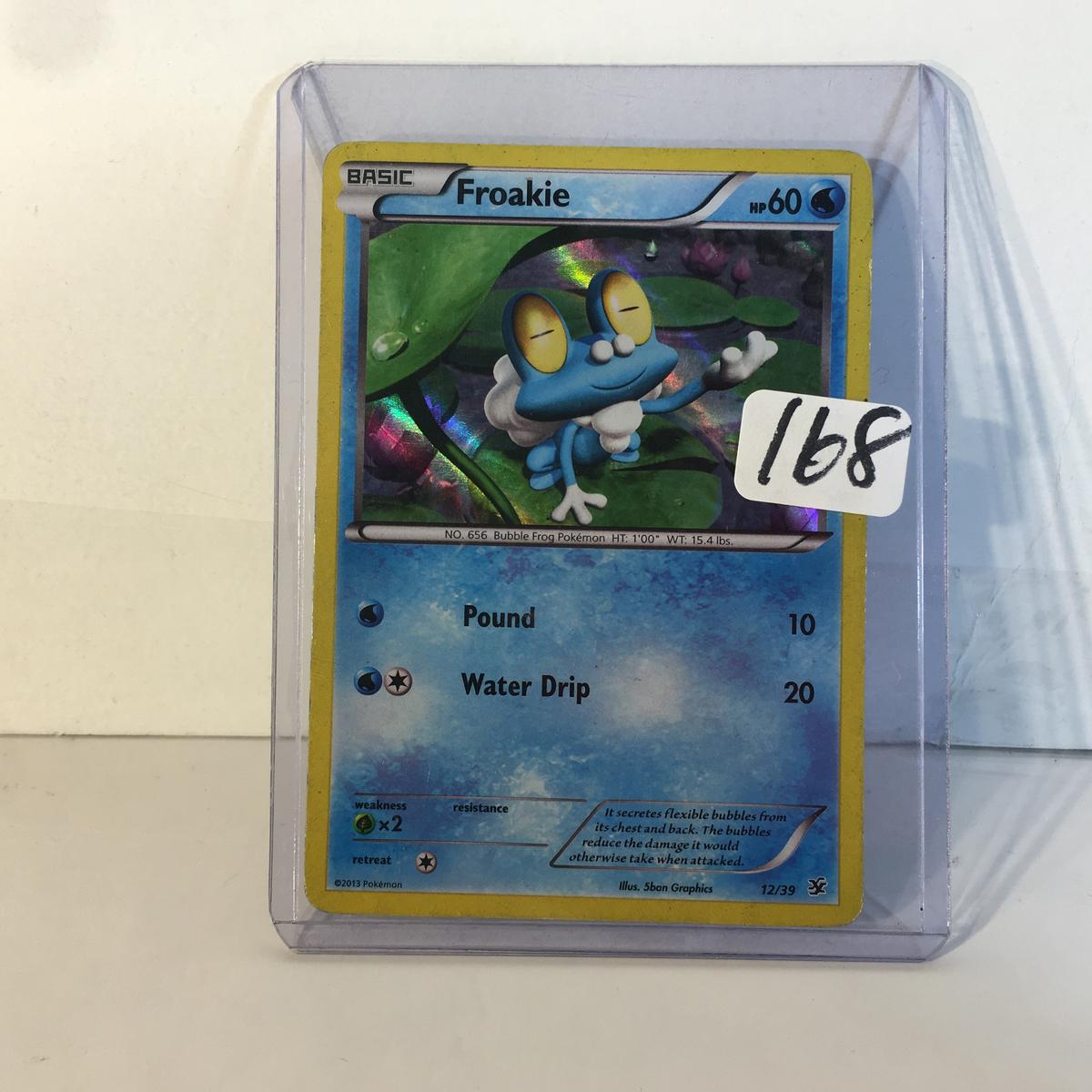 Modern 2013 Pokemon TCG Basic Froakie 60Hp Holo No.656 Bubble Frog Pokemon 12/39