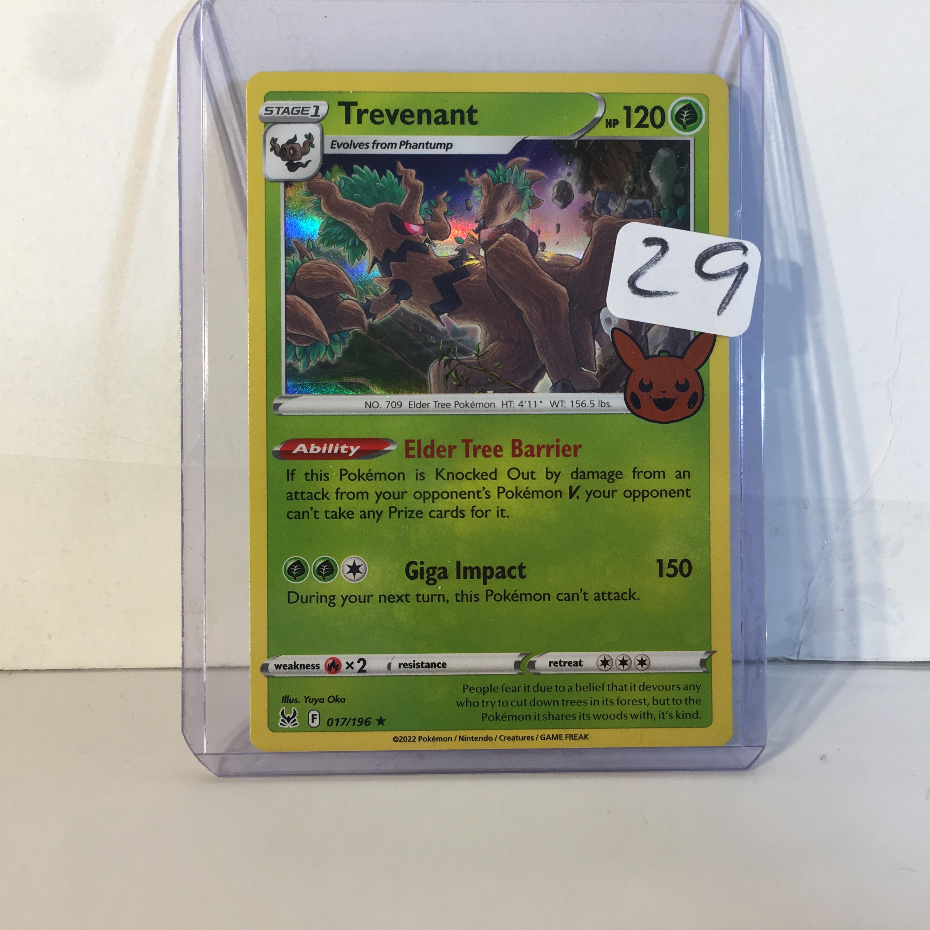 Collector Modern 2022 Pokemon TCG Stage1 Trevenant HP120 Holo No.709 Elder Tree 017/196 Card