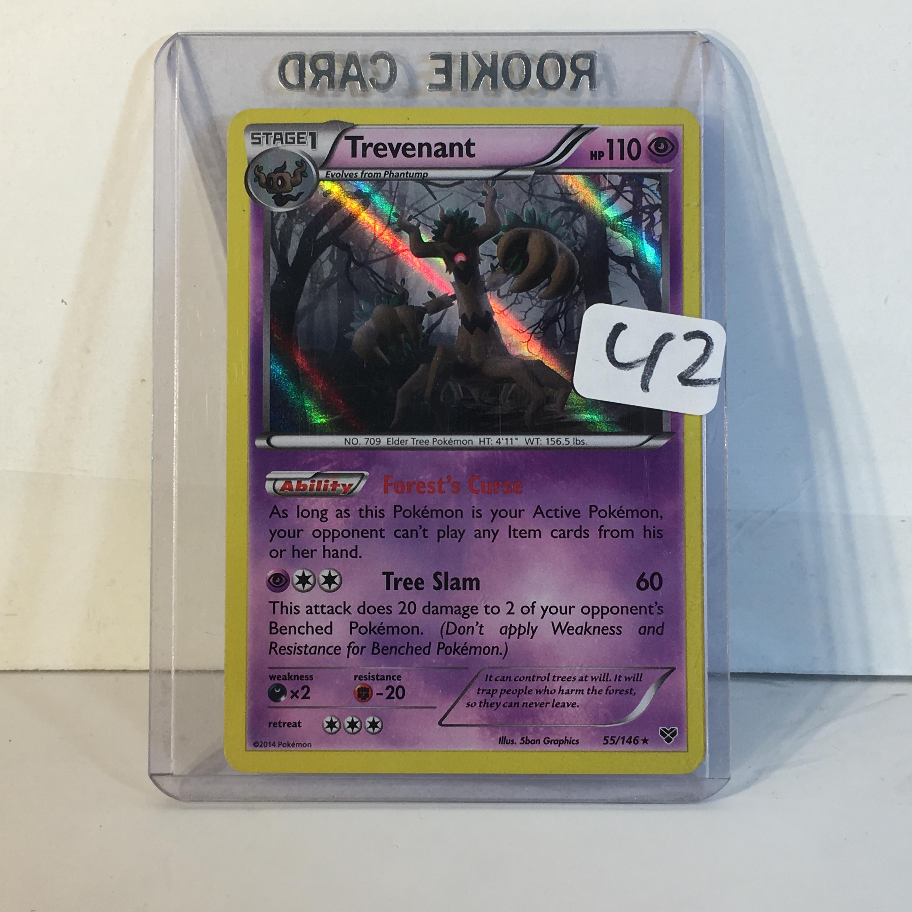 Modern 2014 Pokemon TCG Stage1 Trevenant Hp110 Holo No.709 Elder Tree Pokemon 55/146