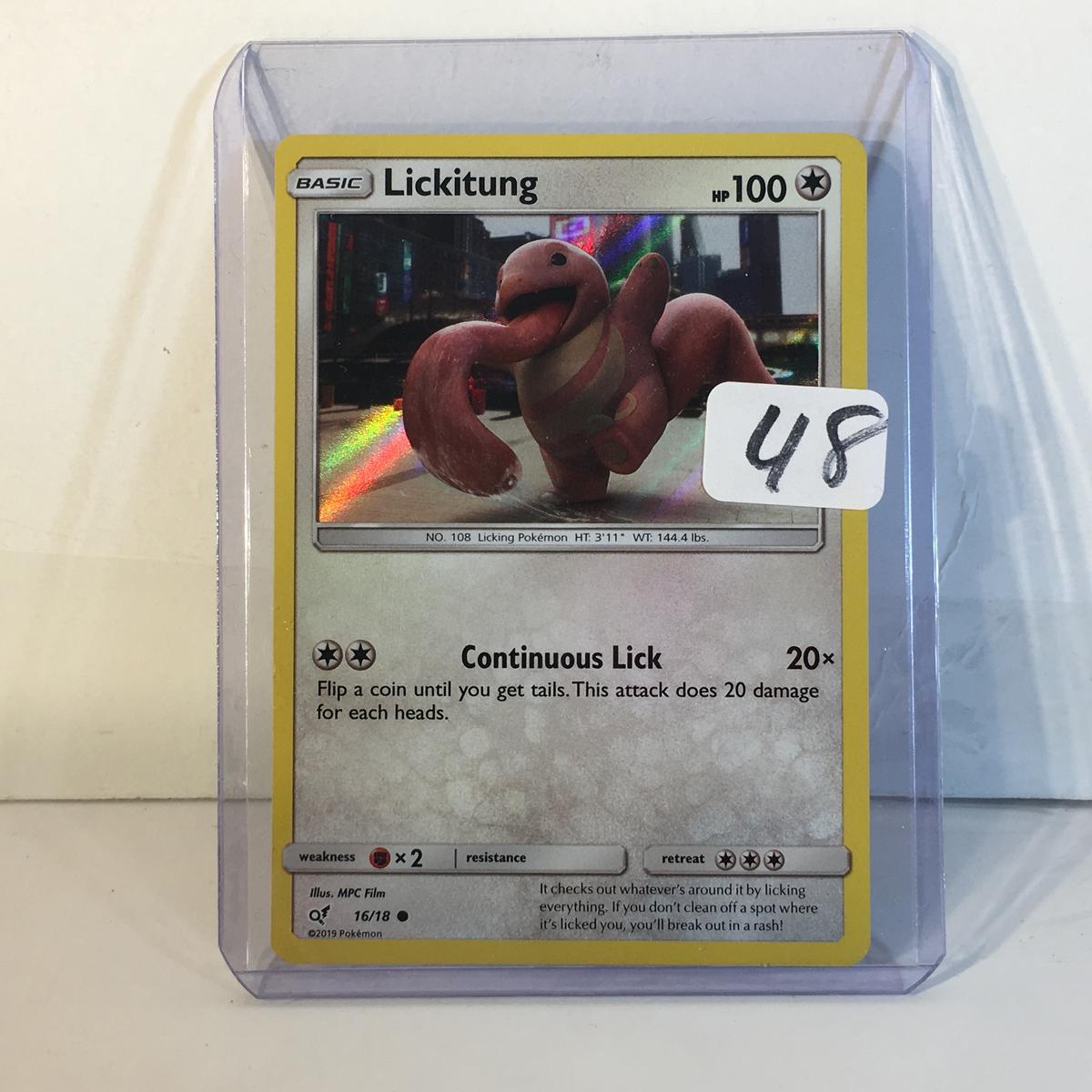 Modern 2019 Pokemon TCG Basic Lickitung Hp100 Holo No.108 Licking Pokemon 16/18