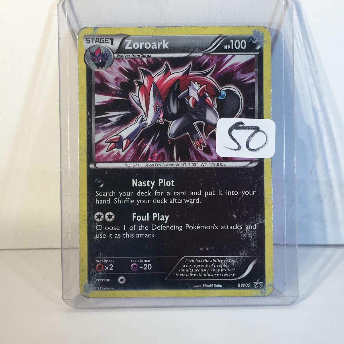 Modern 2011 Pokemon TCG Stage1 Zoroark Hp100 Holo No.571 Illusion Fox Pokemon BW09