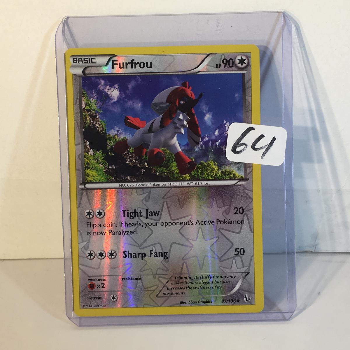 Modern 2014 Pokemon TCG Basic Furfrou Hp90 Holo No.676 Poodle Pokemon Card 87/106