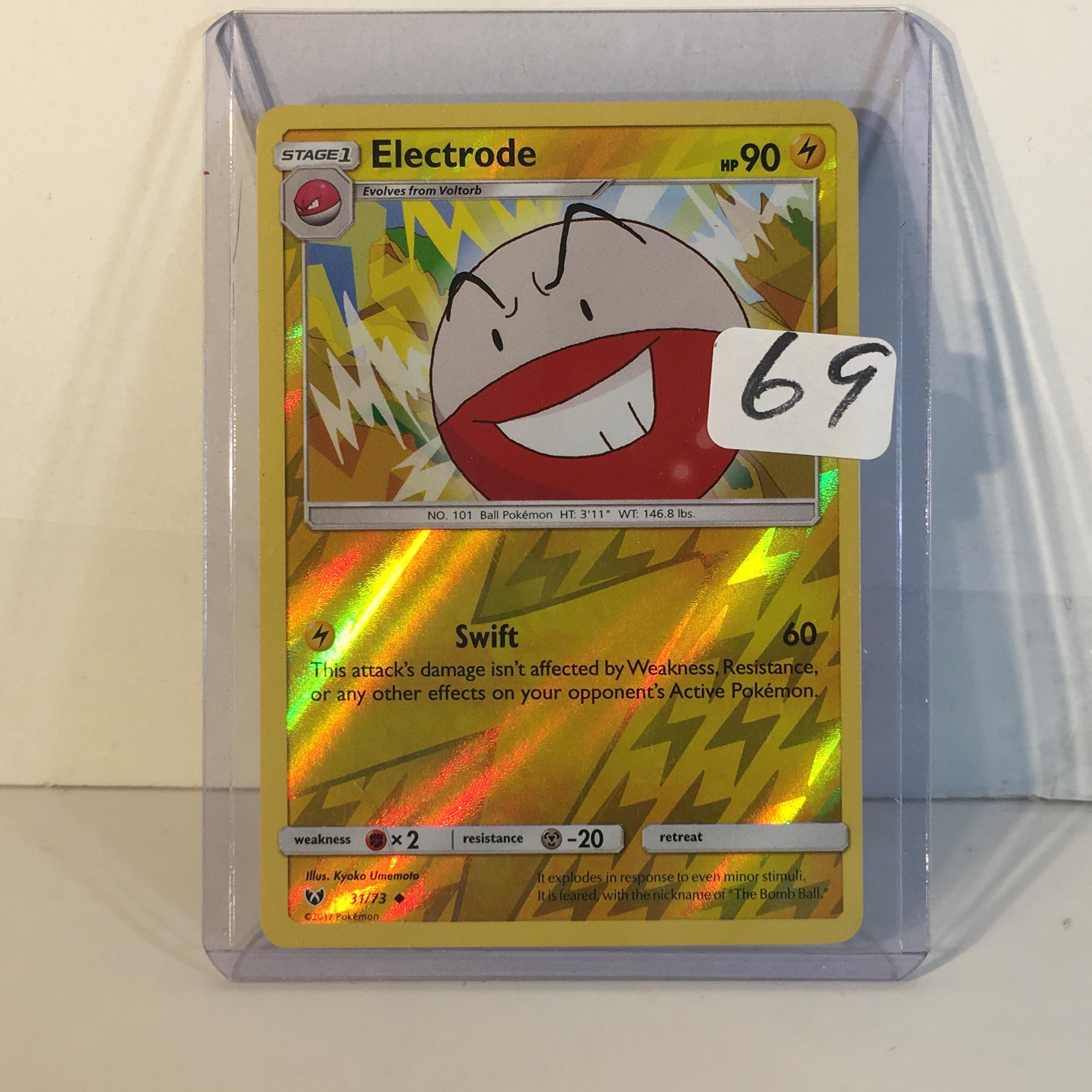 Modern 2017 Pokemon TCG Stage1 Electrode Hp90 Holo No.101 Ball Pokemon 31/73Card