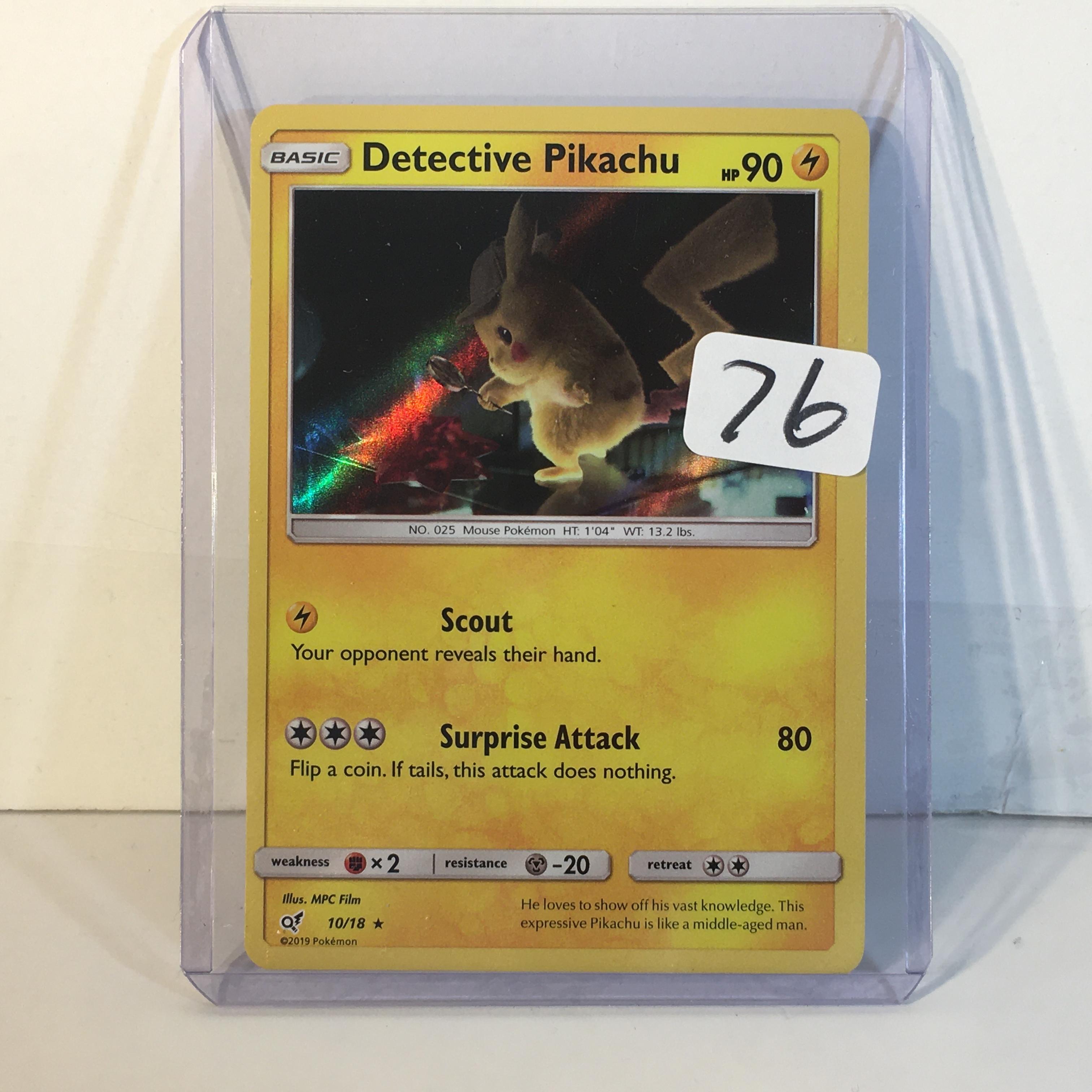 Modern 2019 Pokemon TCG Basic Detective Pikachu HP90 Holo No.025 Mouse pokemon10/18