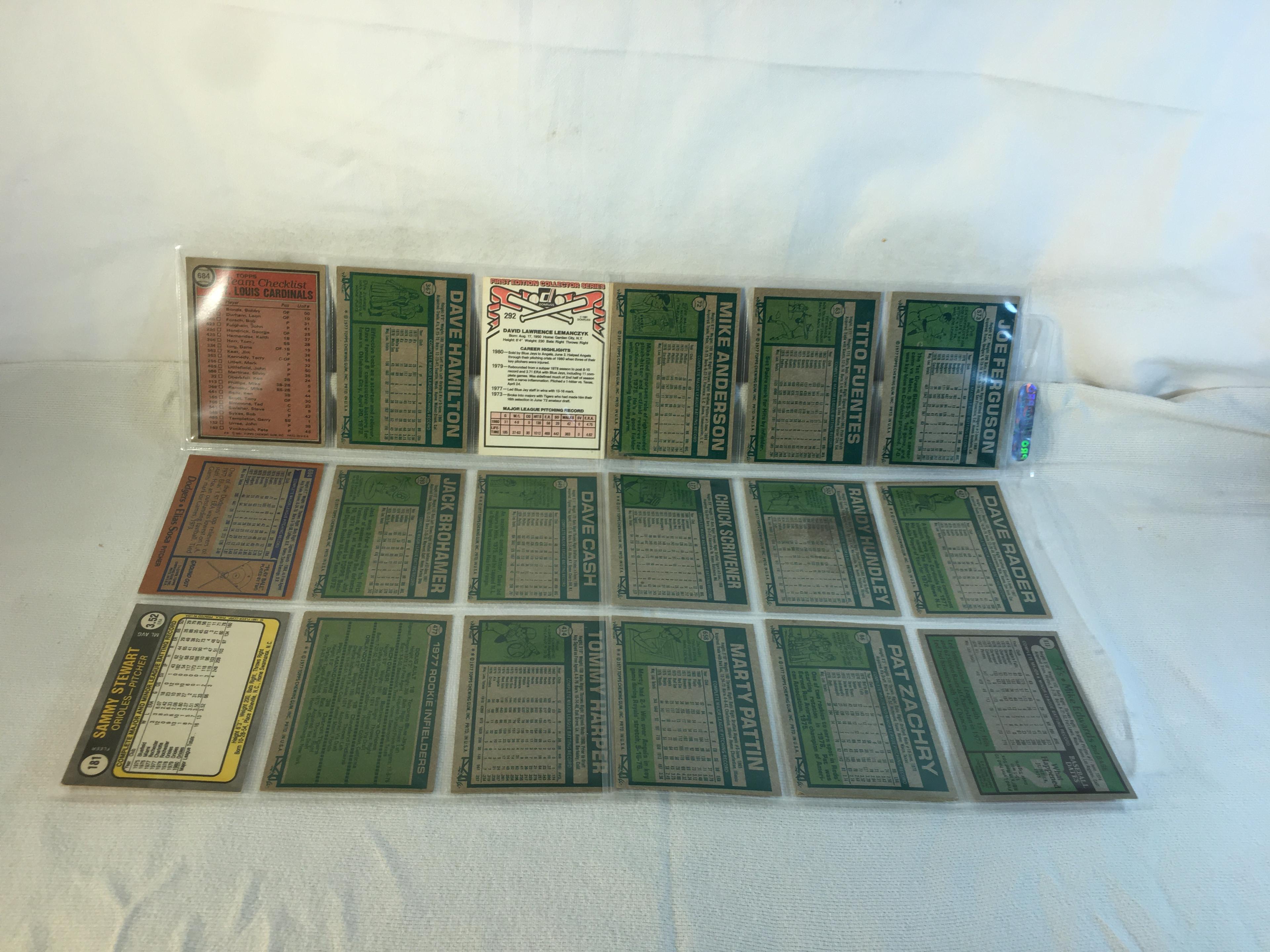 Lot of 18 Pcs Collector Vintage  MLB Baseball  Sport Trading Assorted Cards & Players - See Photos