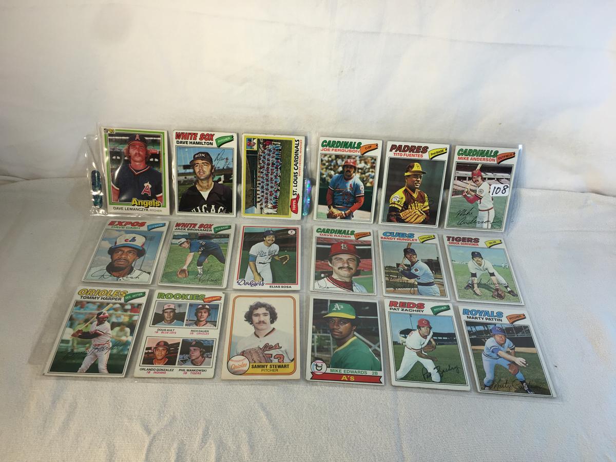 Lot of 18 Pcs Collector Vintage  MLB Baseball  Sport Trading Assorted Cards & Players - See Photos