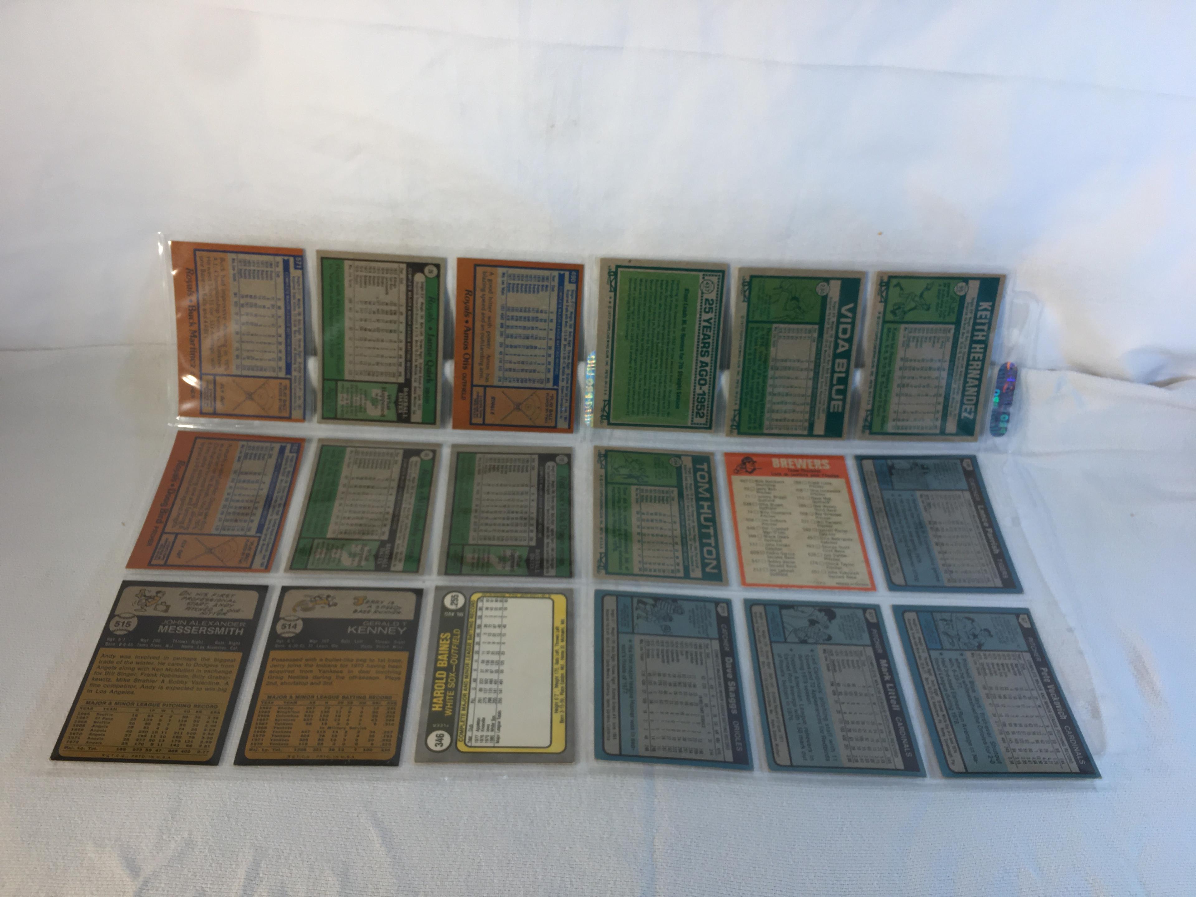 Lot of 18 Pcs Collector Vintage  MLB Baseball  Sport Trading Assorted Cards & Players - See Photos