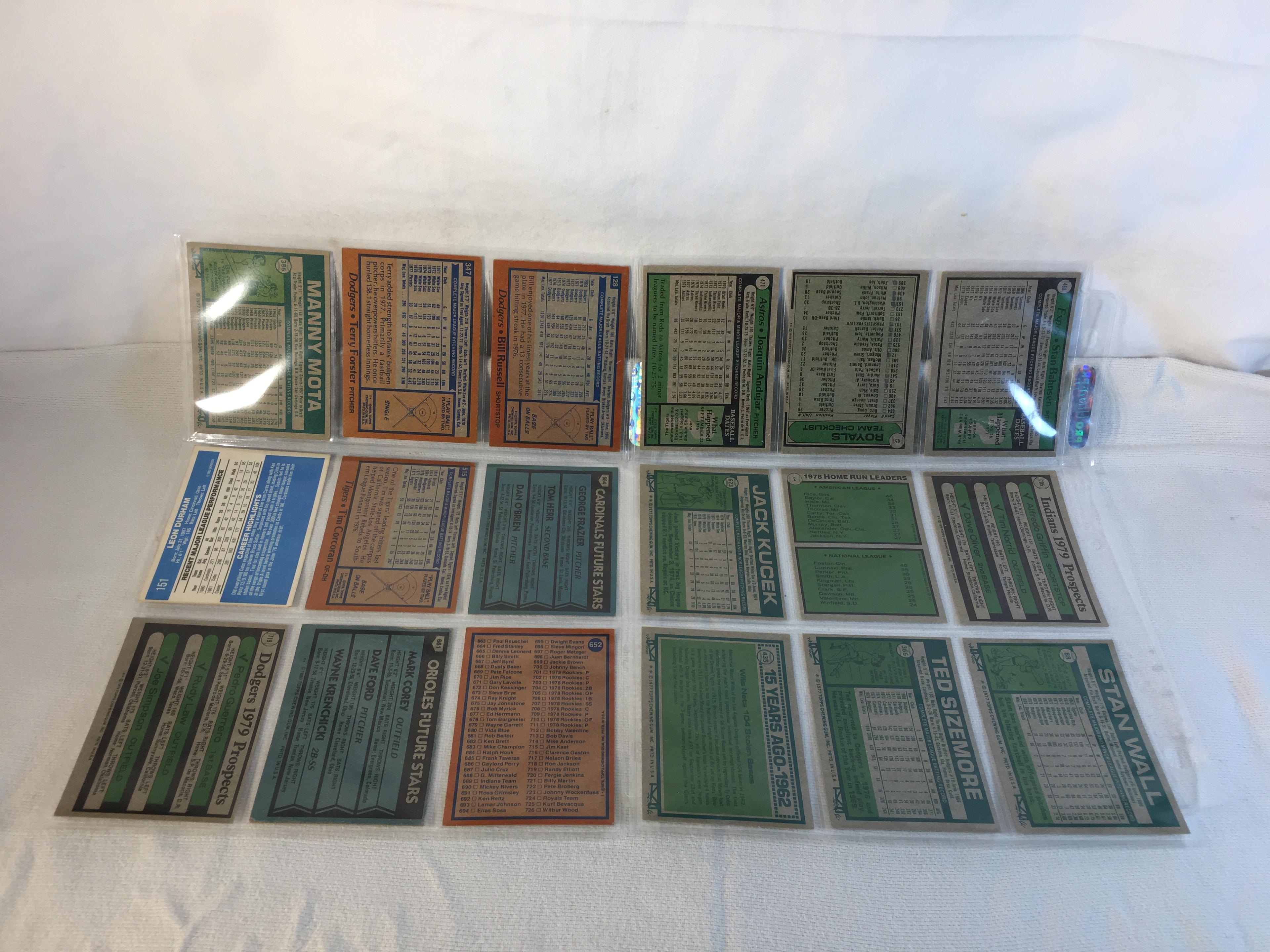 Lot of 18 Pcs Collector Vintage  MLB Baseball  Sport Trading Assorted Cards & Players - See Photos