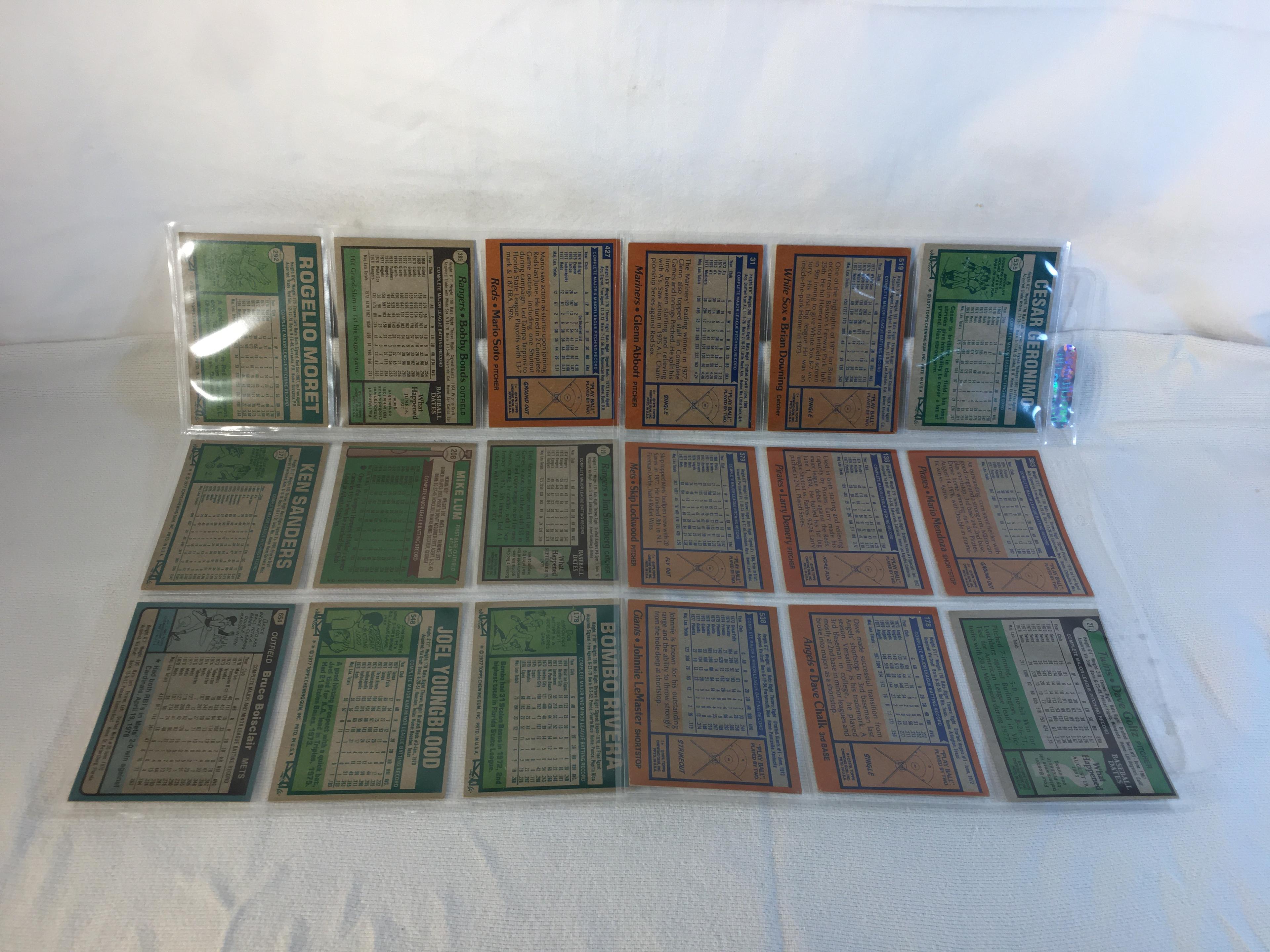 Lot of 18 Pcs Collector Vintage  MLB Baseball  Sport Trading Assorted Cards & Players - See Photos