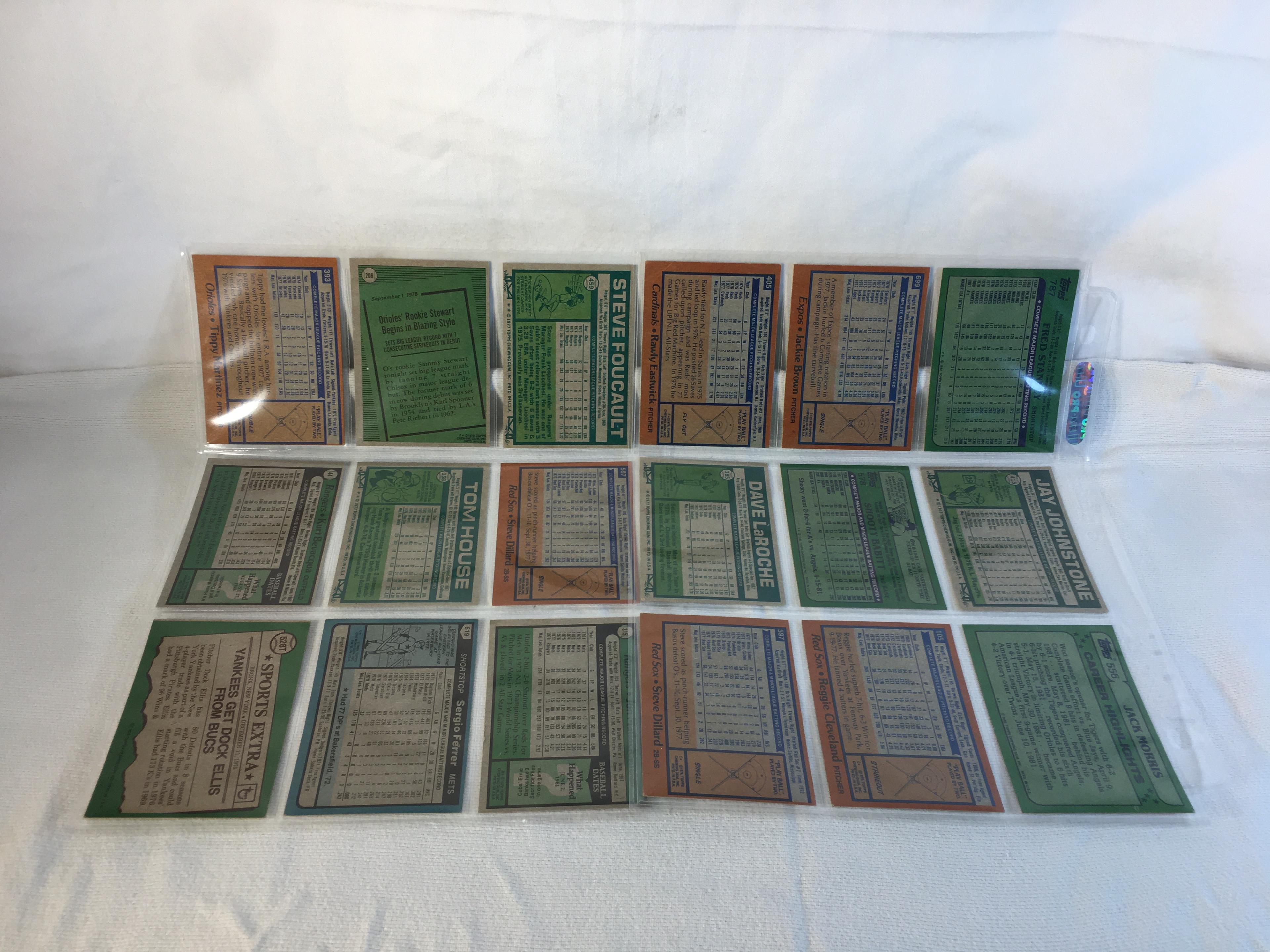 Lot of 18 Pcs Collector Vintage  MLB Baseball  Sport Trading Assorted Cards & Players - See Photos