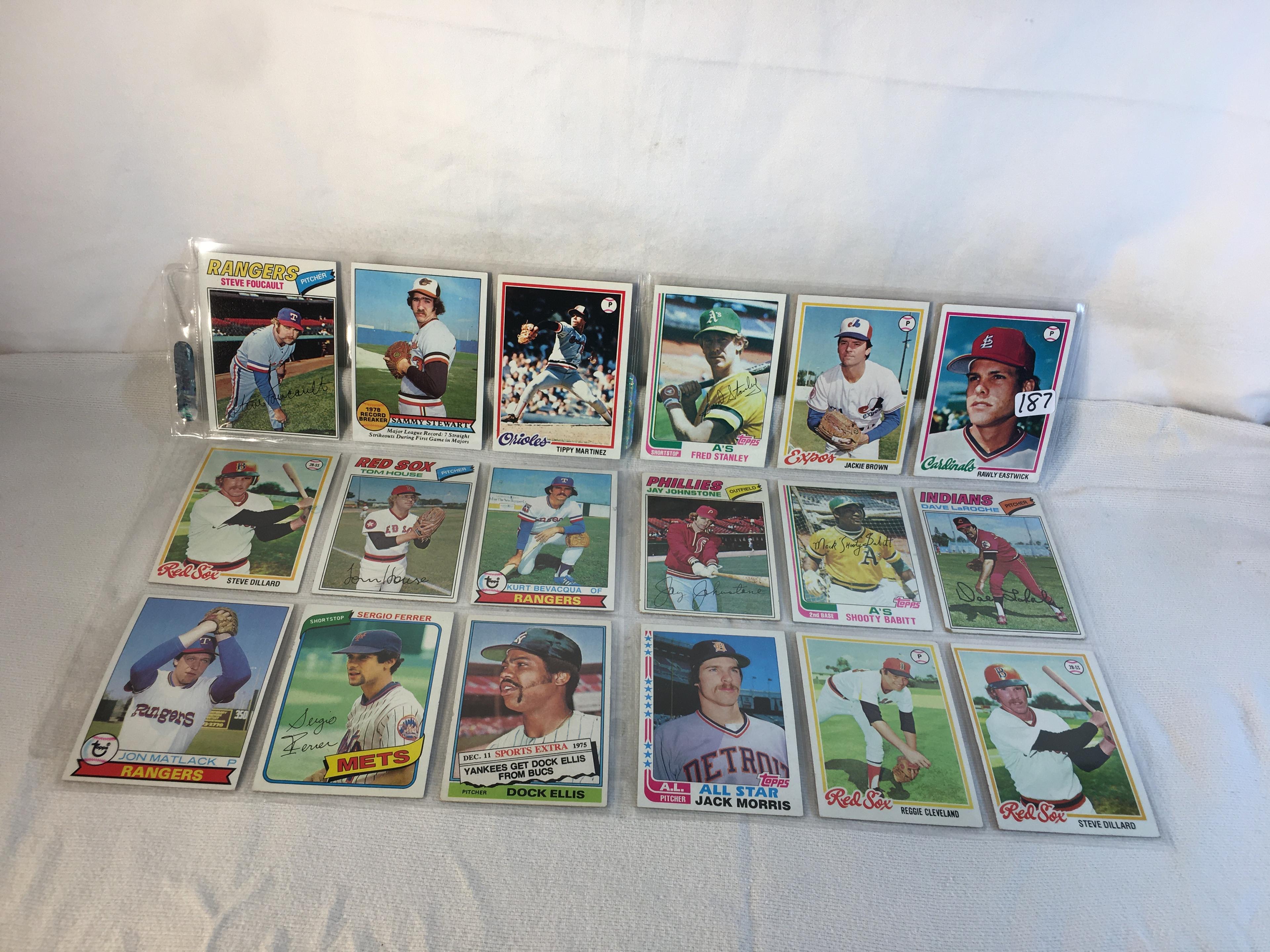 Lot of 18 Pcs Collector Vintage  MLB Baseball  Sport Trading Assorted Cards & Players - See Photos