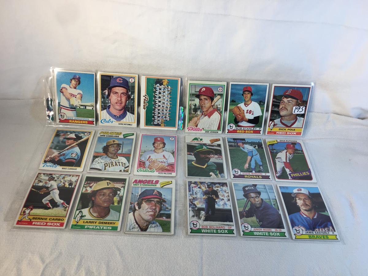 Lot of 18 Pcs Collector Vintage  MLB Baseball  Sport Trading Assorted Cards & Players - See Photos