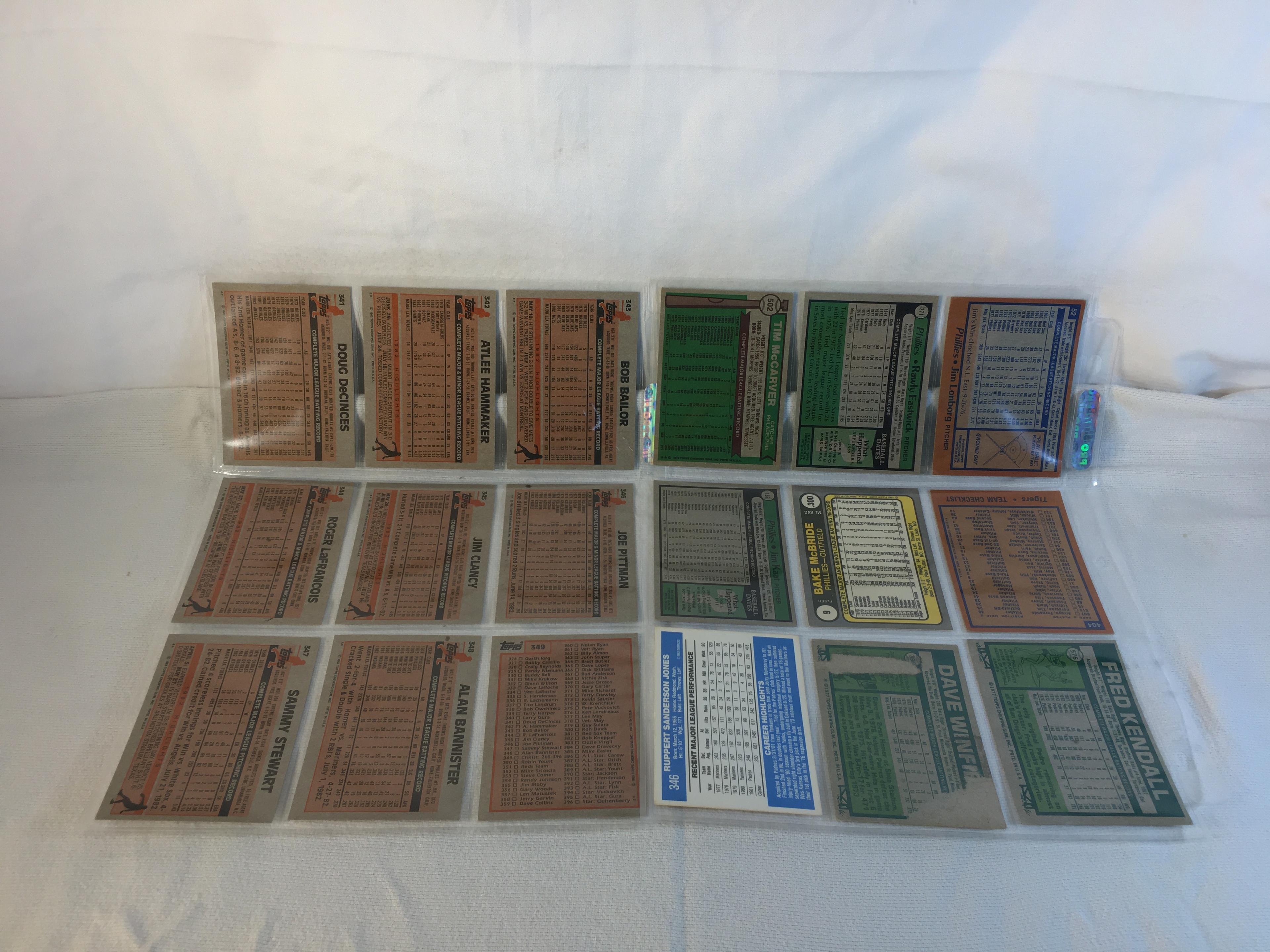 Lot of 18 Pcs Collector Vintage  MLB Baseball  Sport Trading Assorted Cards & Players - See Photos