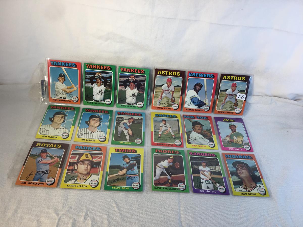 Lot of 18 Pcs Collector Vintage  MLB Baseball  Sport Trading Assorted Cards & Players - See Photos