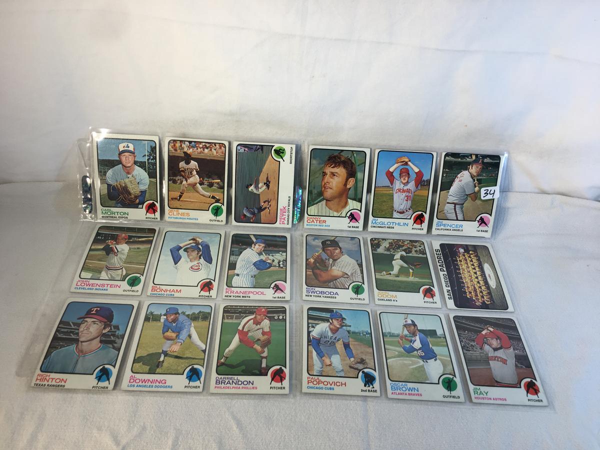 Lot of 18 Pcs Collector Vintage  MLB Baseball  Sport Trading Assorted Cards & Players - See Photos